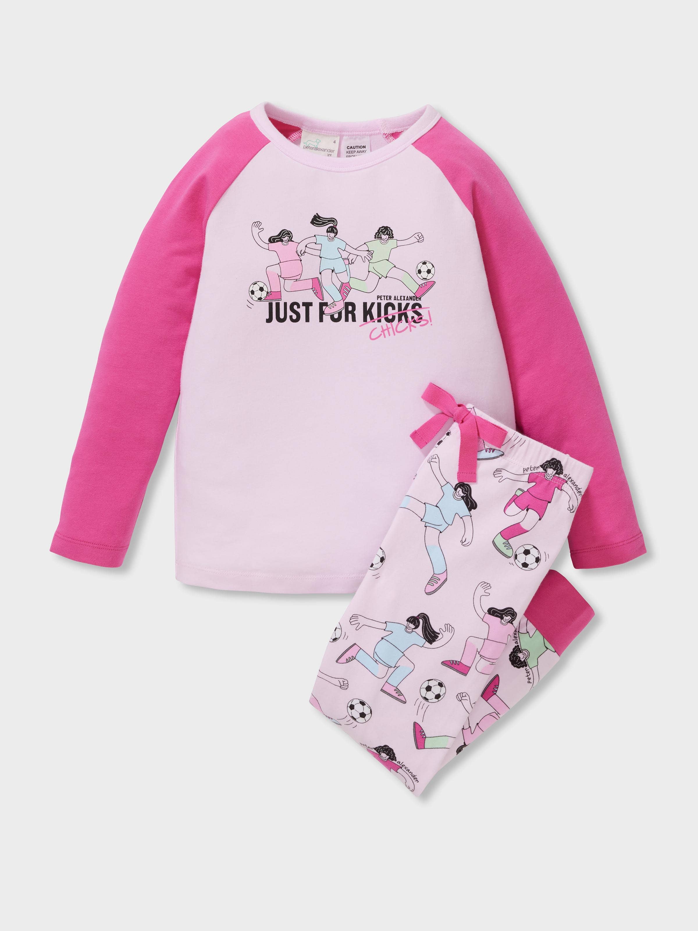 Girls Soccer Kicks Long Pj Set