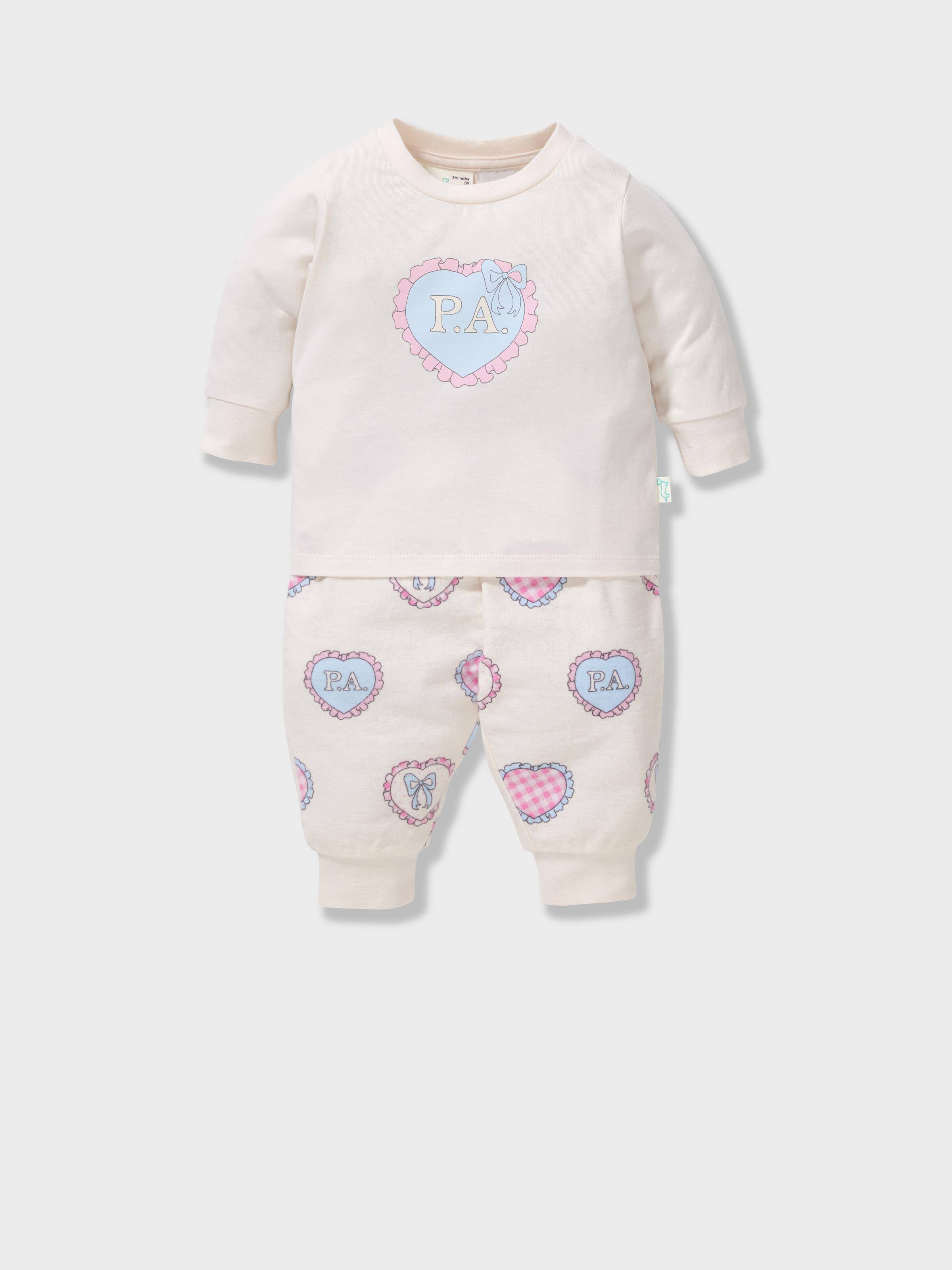 Baby Girl Hearts 100% Cotton Long Pj Set