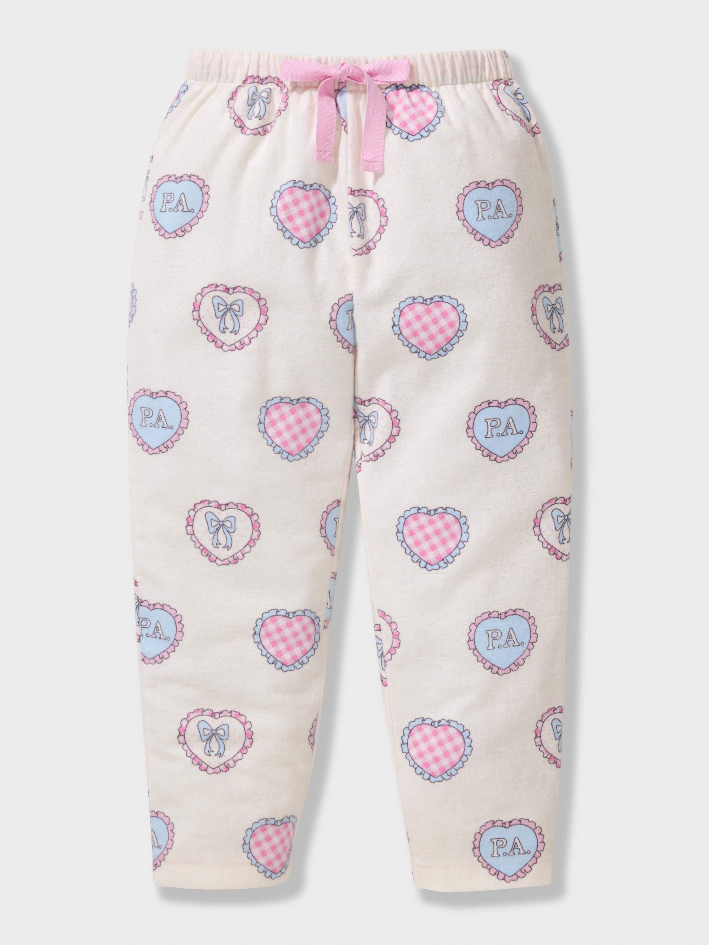 Jnr Girls Hearts 100% Cotton Long Pj Set