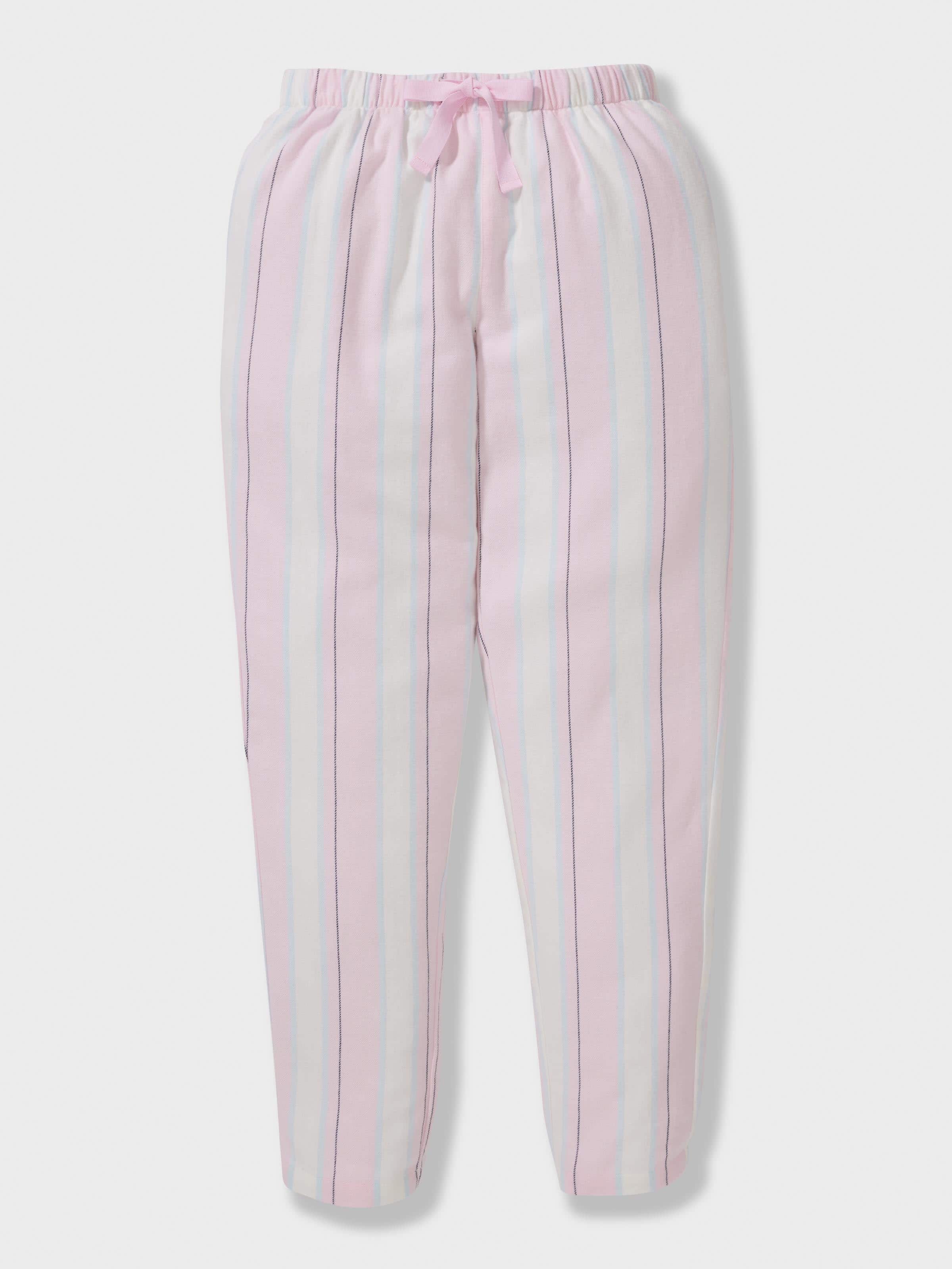 Girls Pink Stripe 100% Cotton Long Pj Set