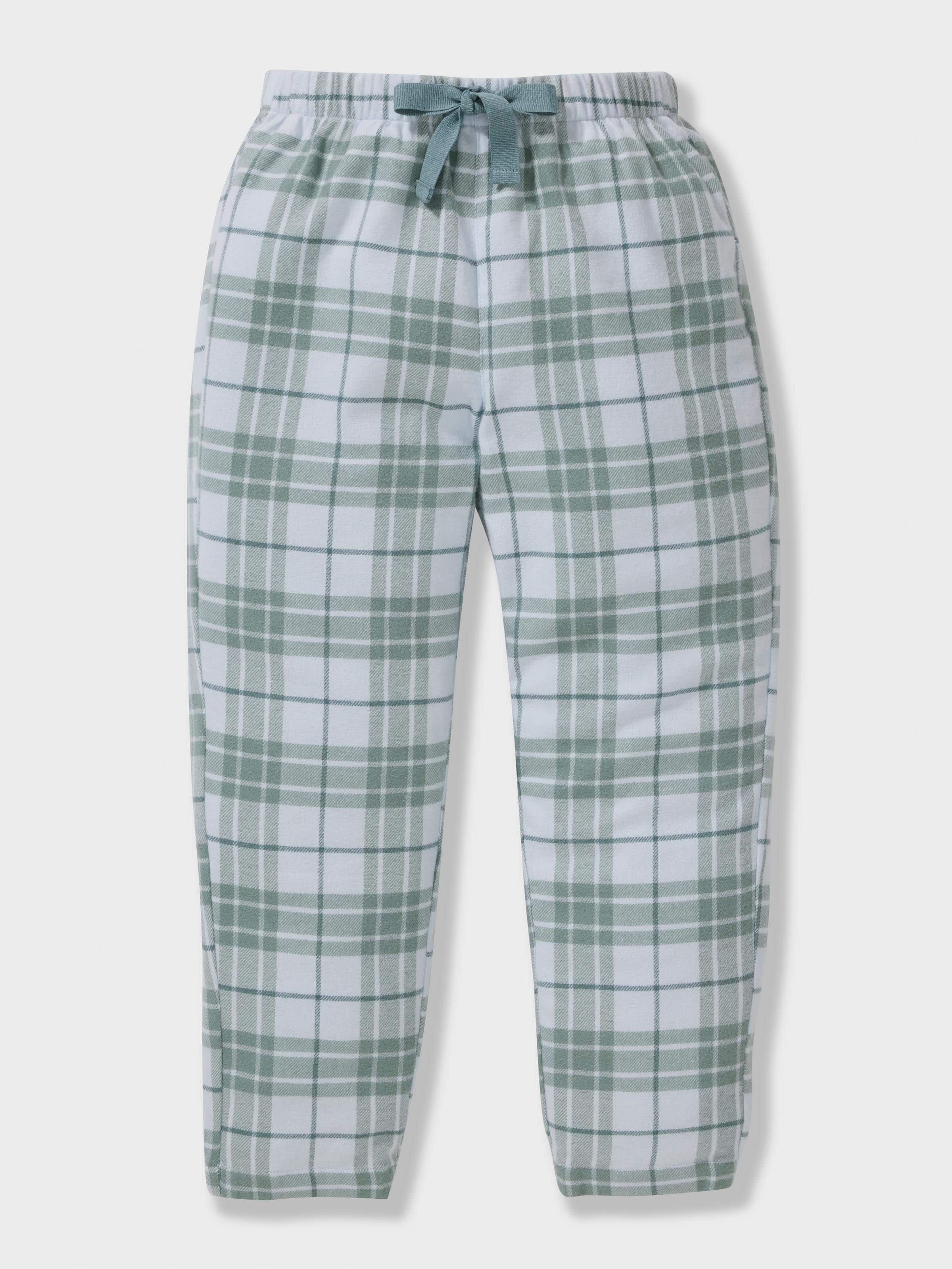 Jnr Boys Windowpane Check 100% Cotton Long Pj Set