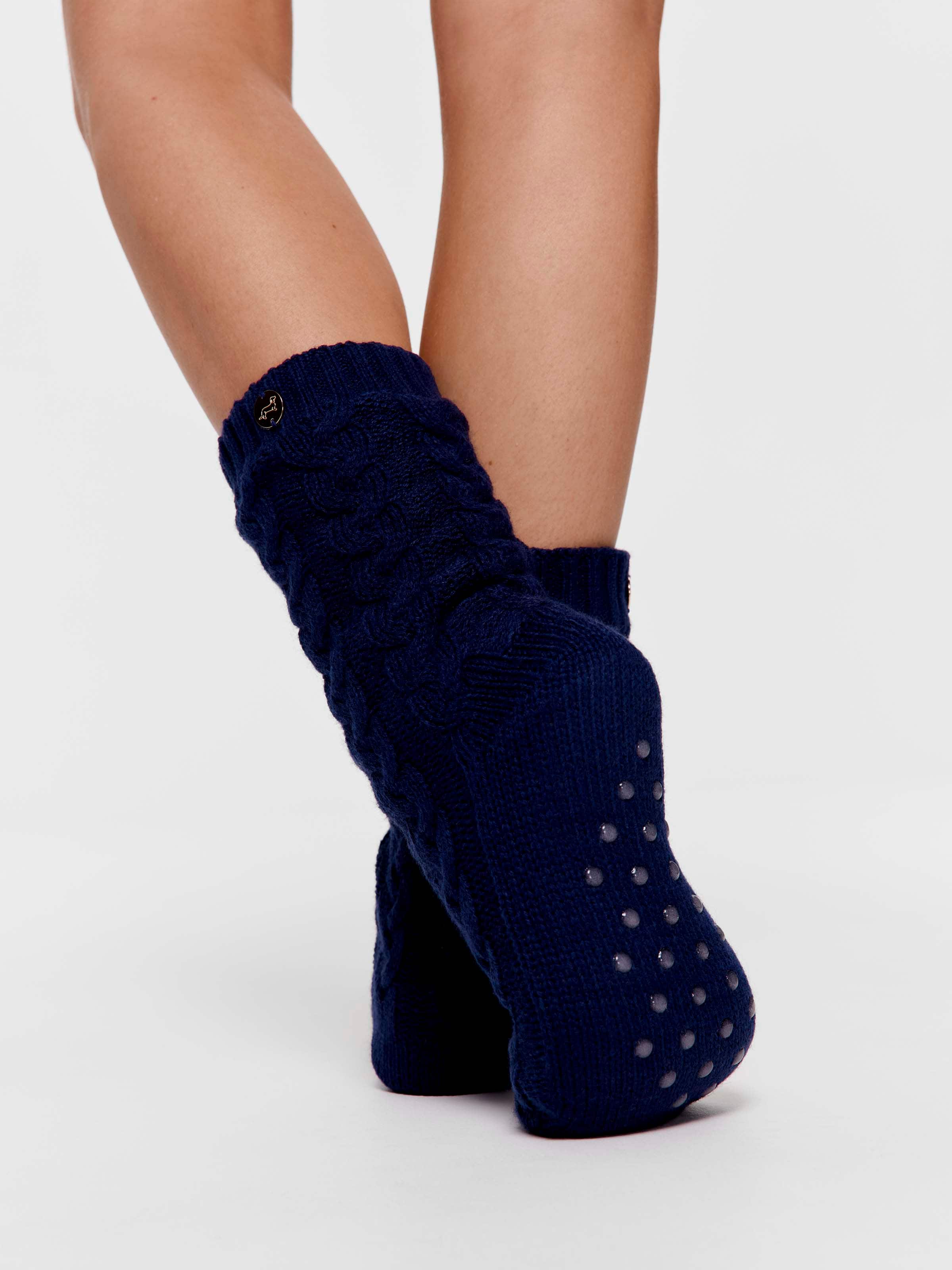 Navy Chunky Knit Boxed Sock