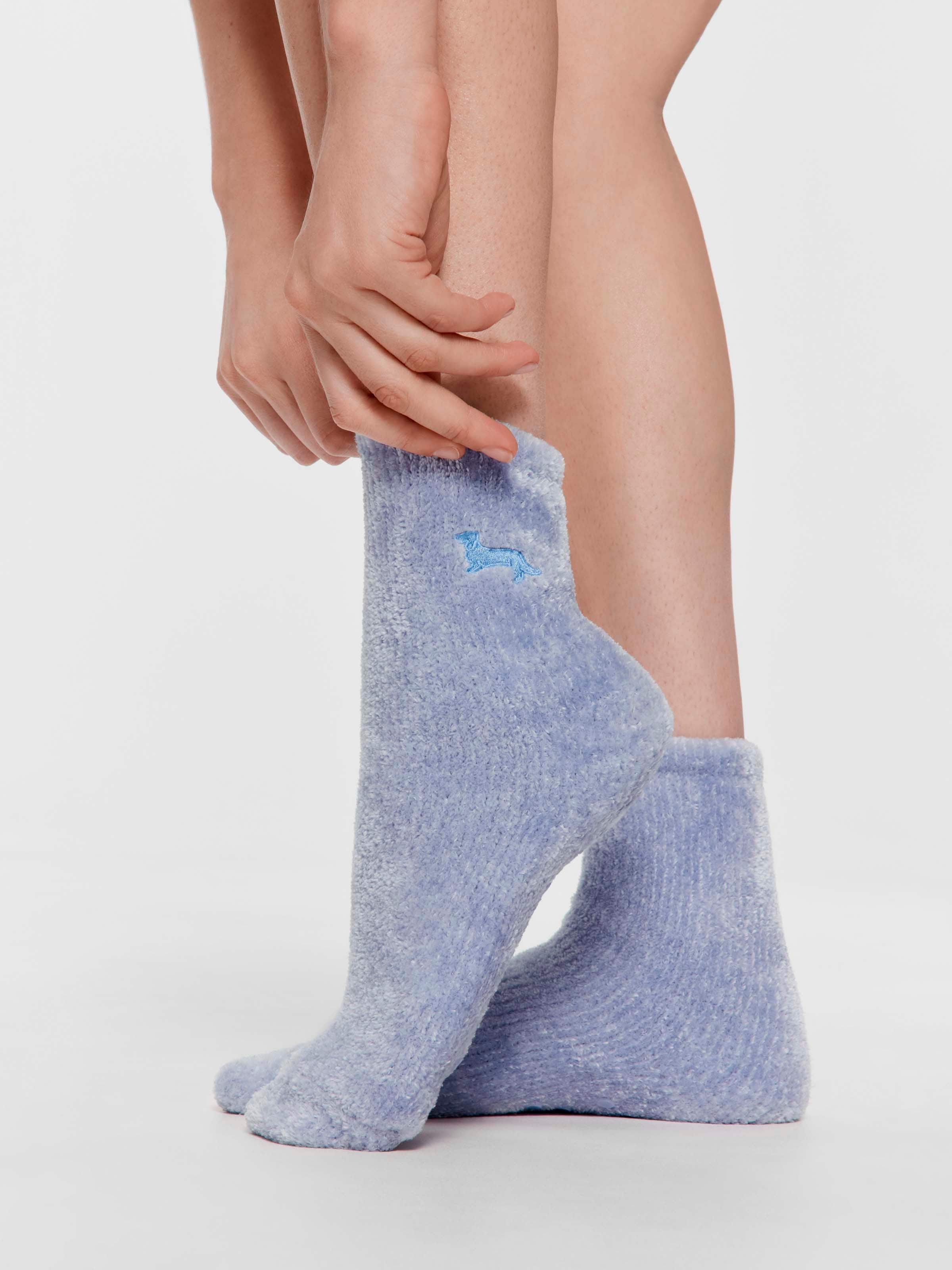 Blue Chenille Sock