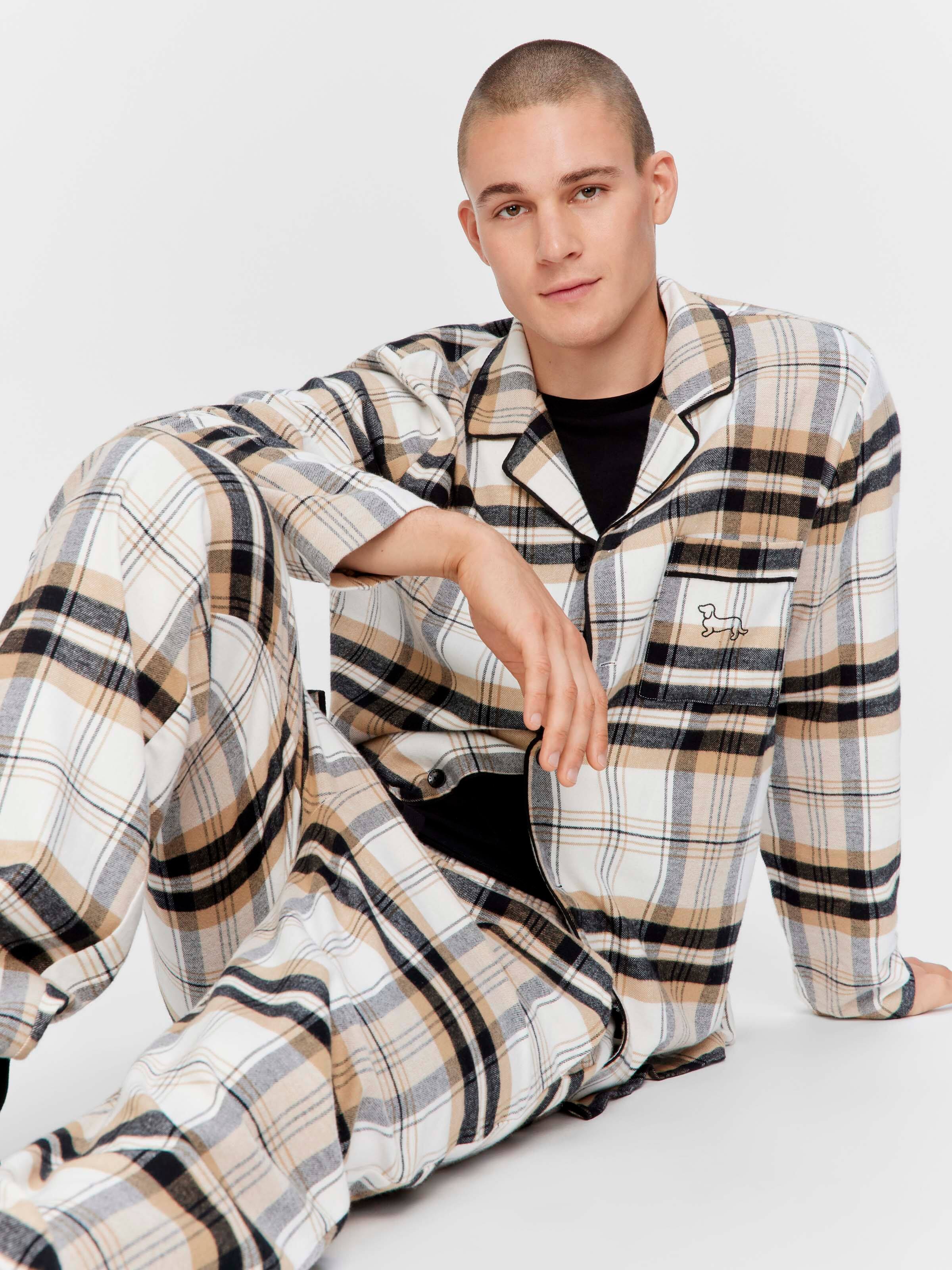 Check Flannelette Long Sleeve Pj  Set