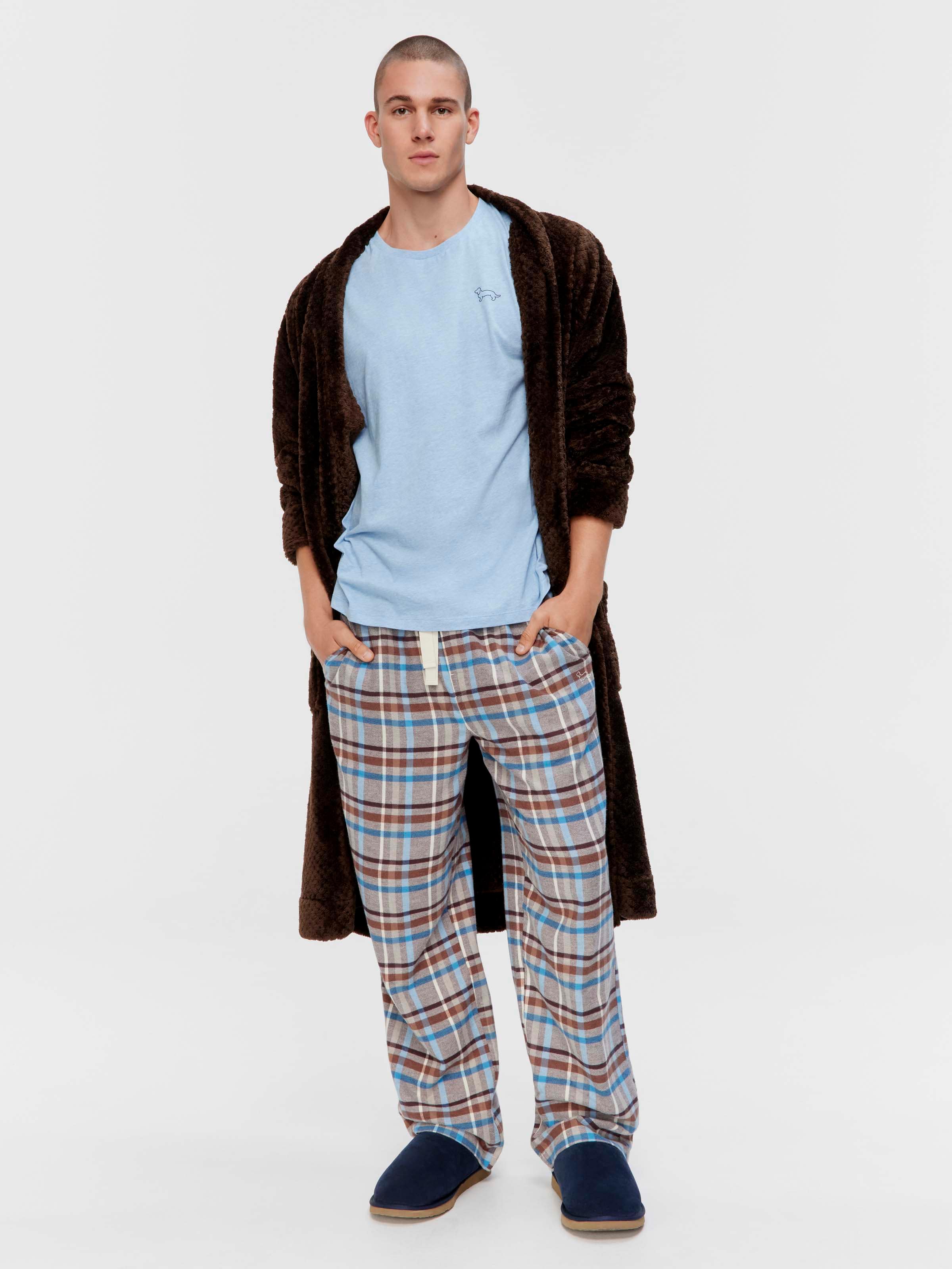 Chocolate Blue Check Classic Pj Pant