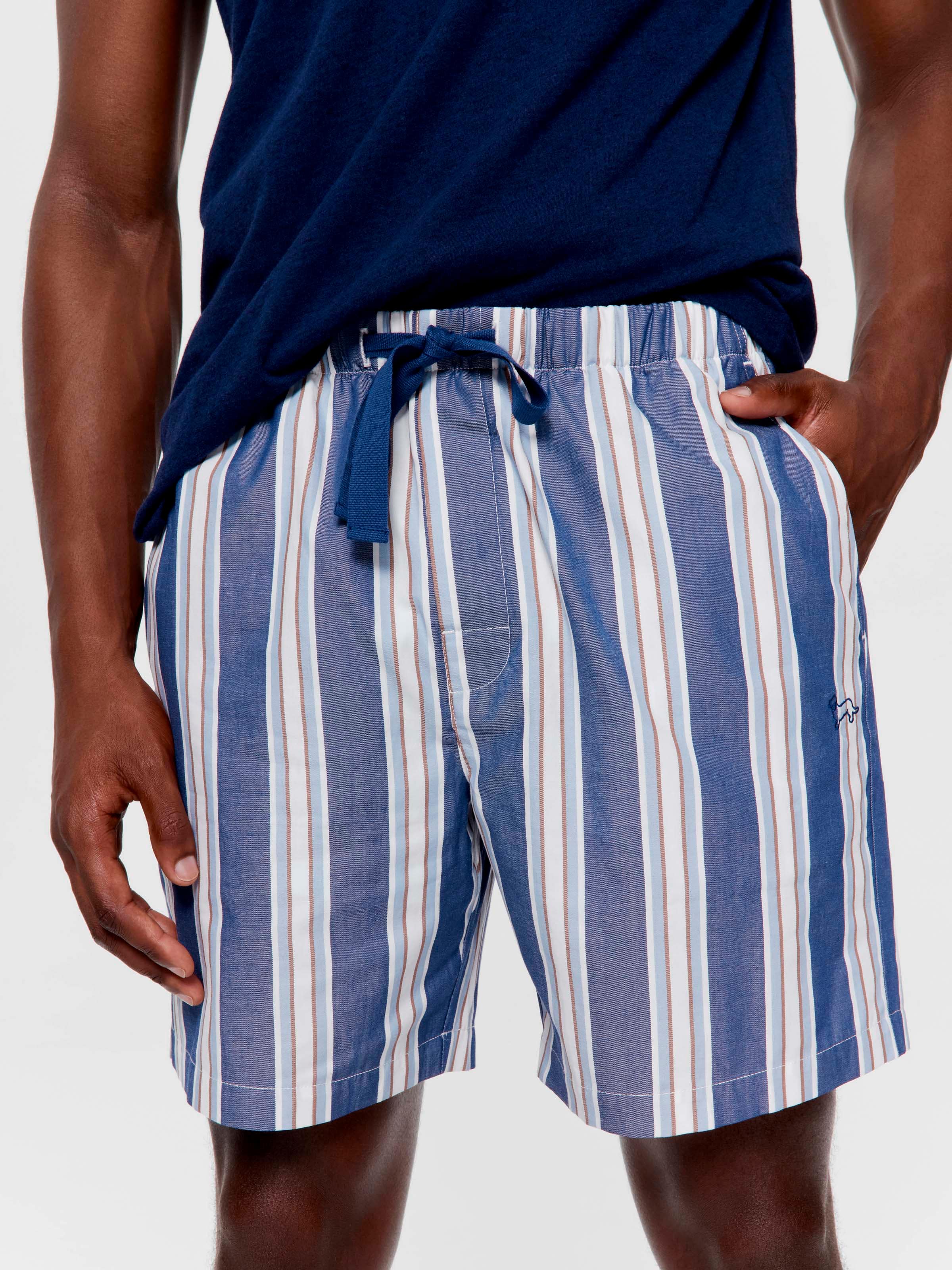 Navy Stripe Mid Short