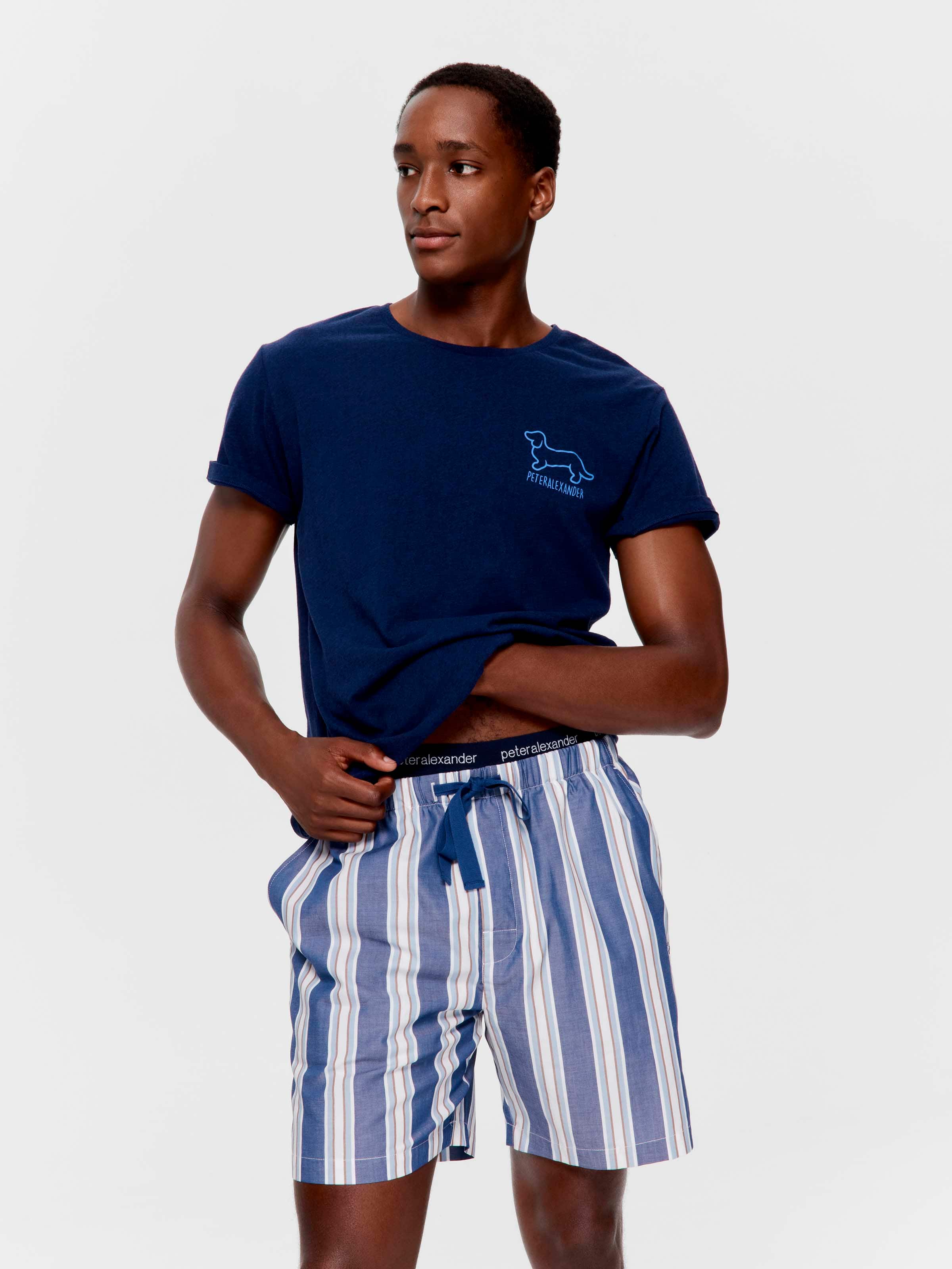 Navy Stripe Mid Short