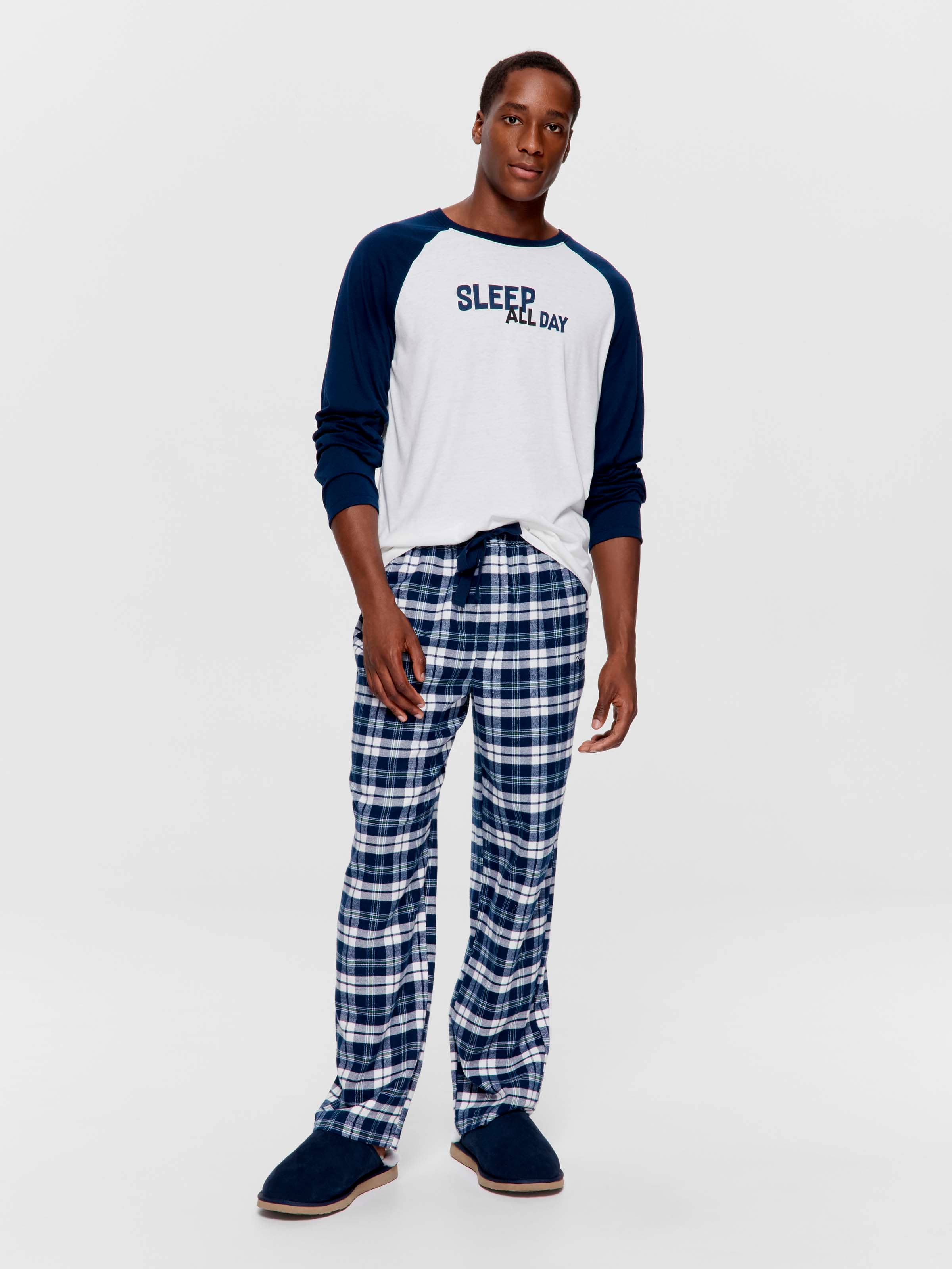 Blue Check Flannelette Classic Pj Pant