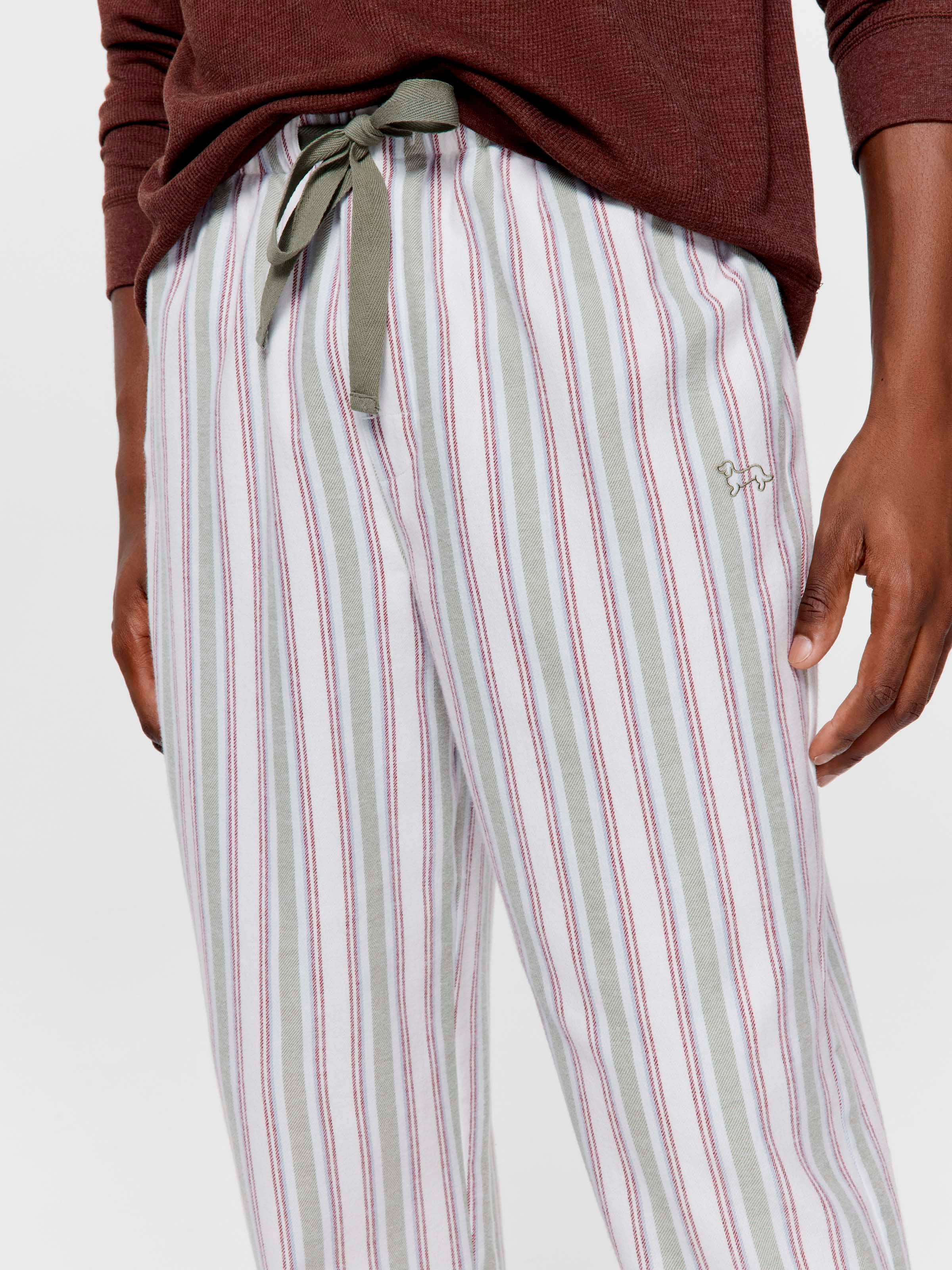 Sage Stripe Flannelette Classic Pj Pant