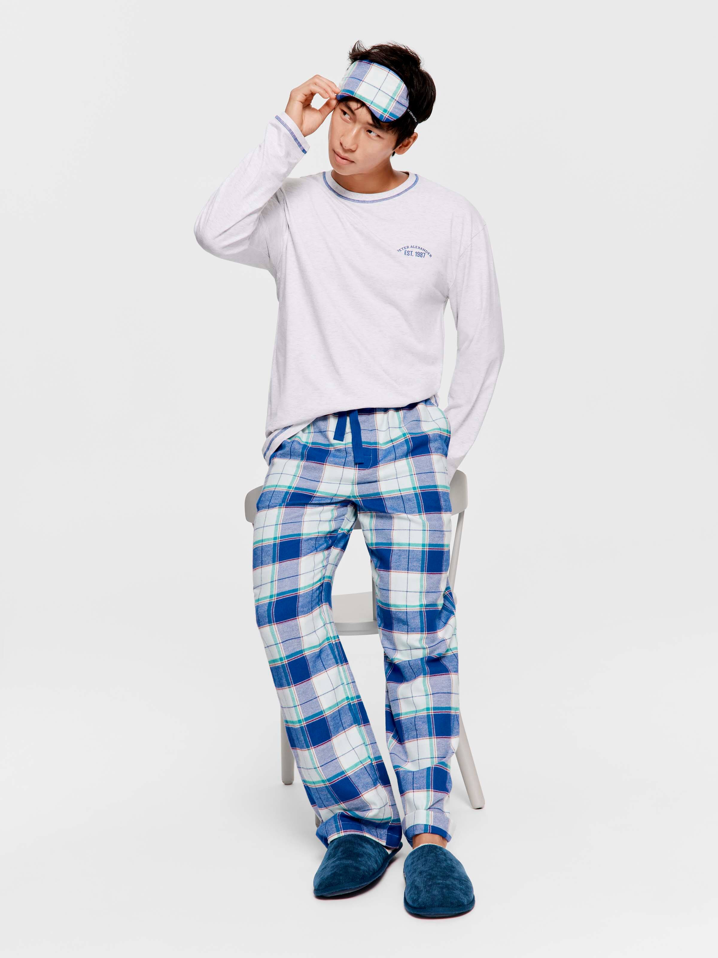Vibrant Blue Check Classic Pj Pant
