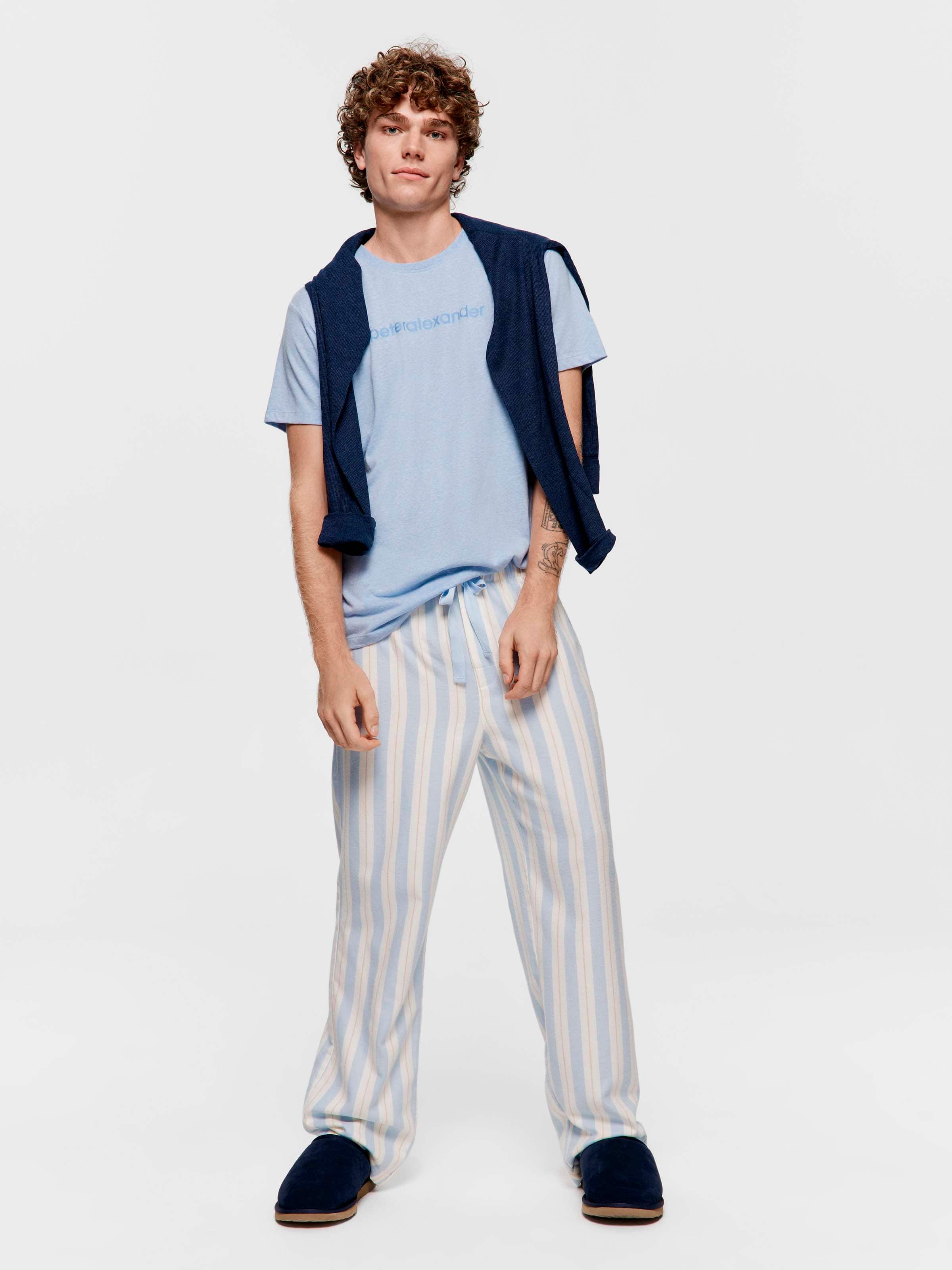 Blue Stripe Flannelette Classic Pj Pant
