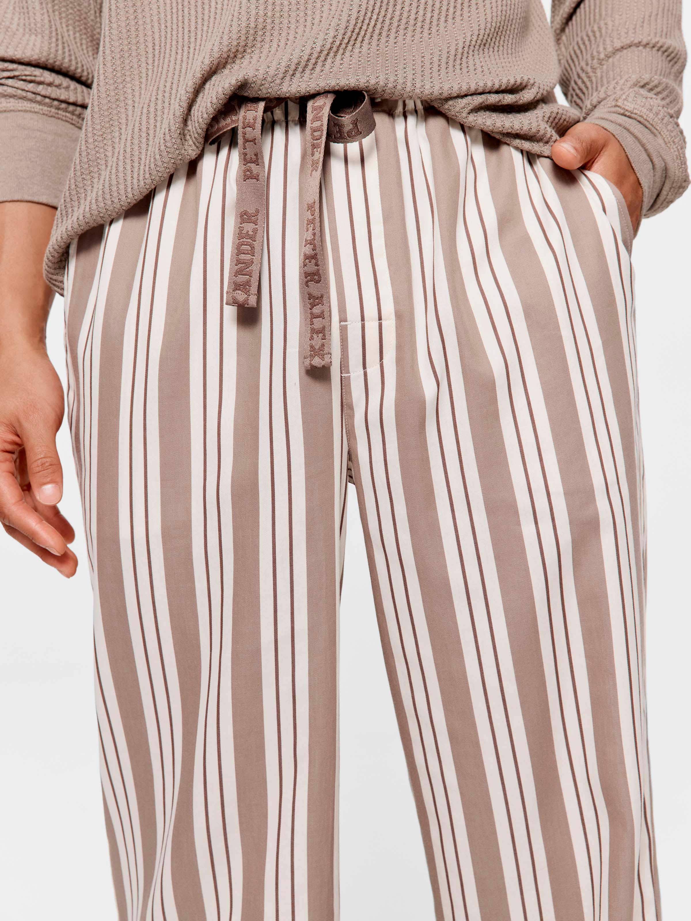 Mocha Stripe 100% Cotton Classic Pj Pant