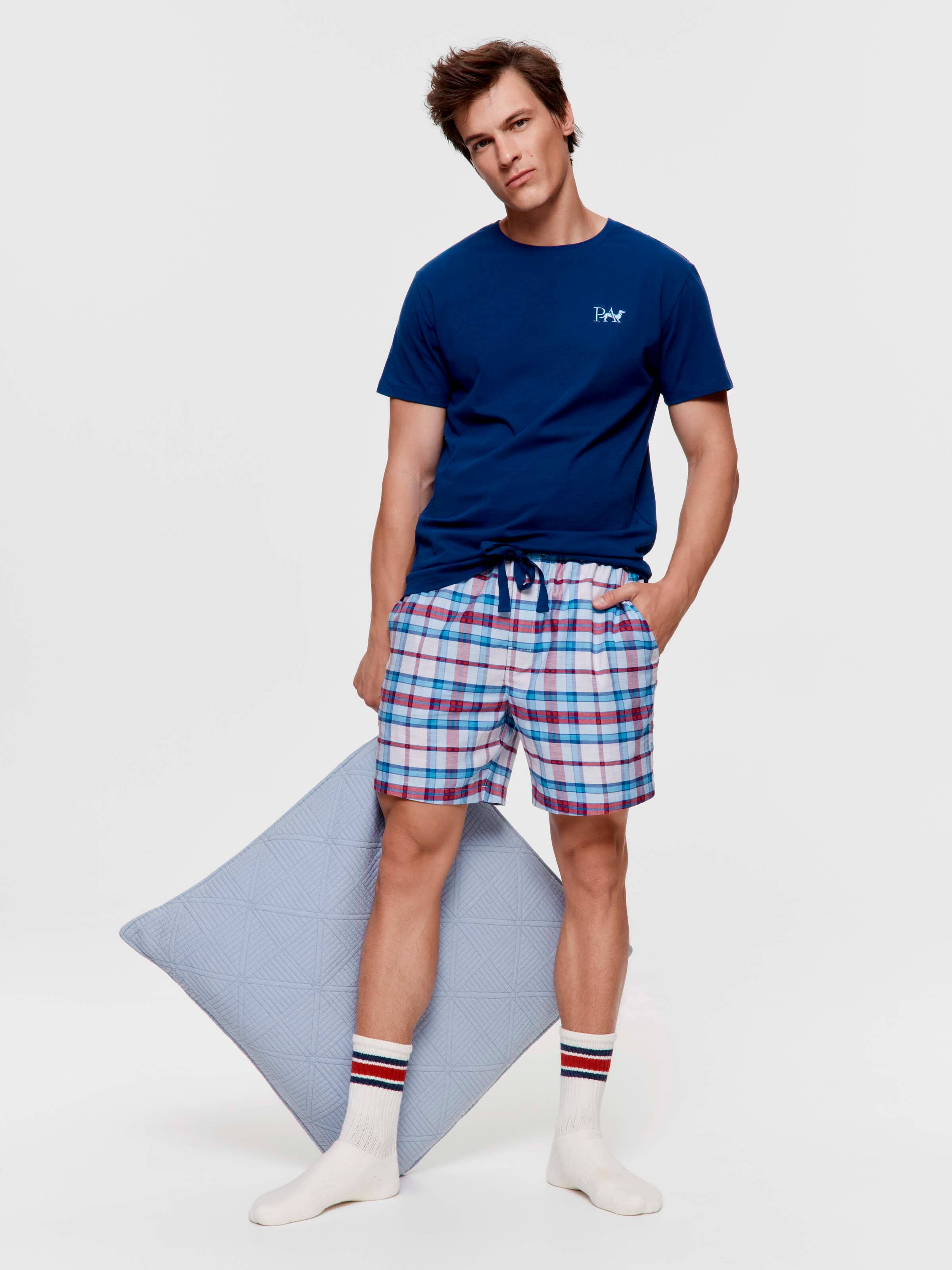 Multi Check 100% Cotton Short Sleeve Pj Set