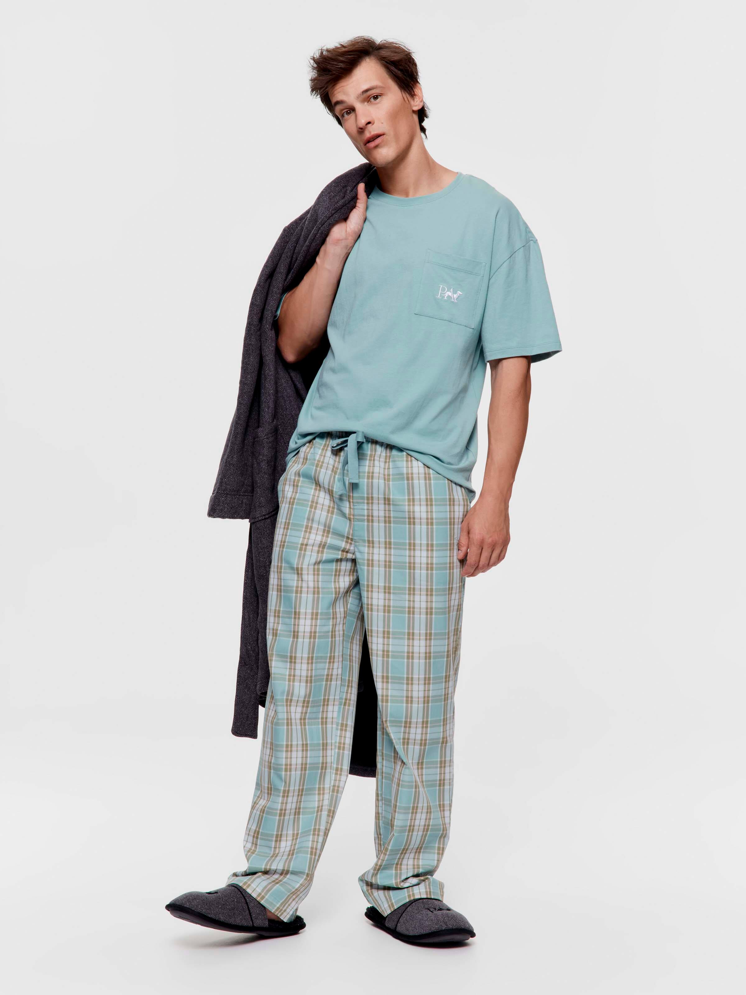 Green Check 100% Cotton Classic Pj Pant