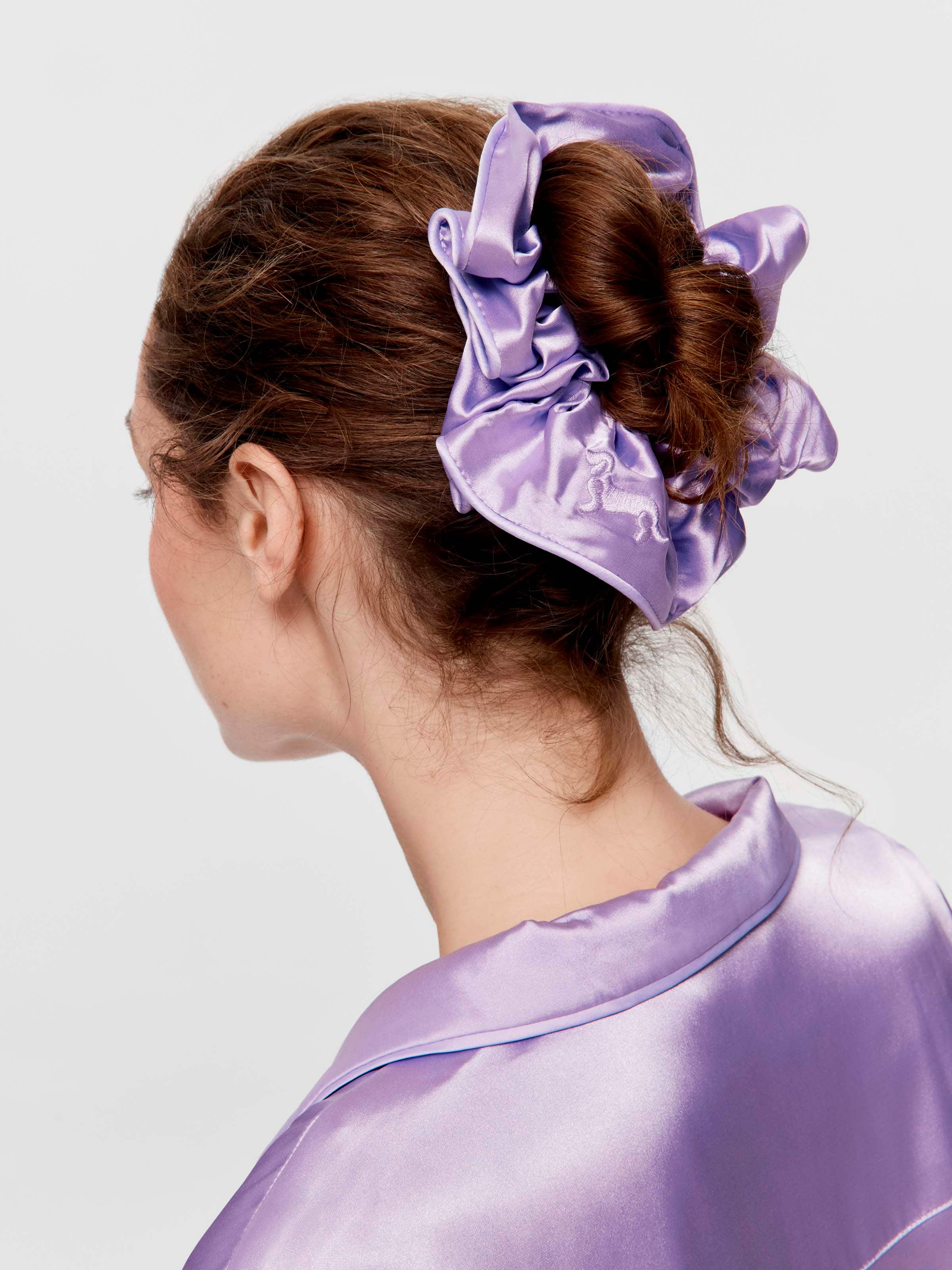 Large Iris Satin Scrunchie