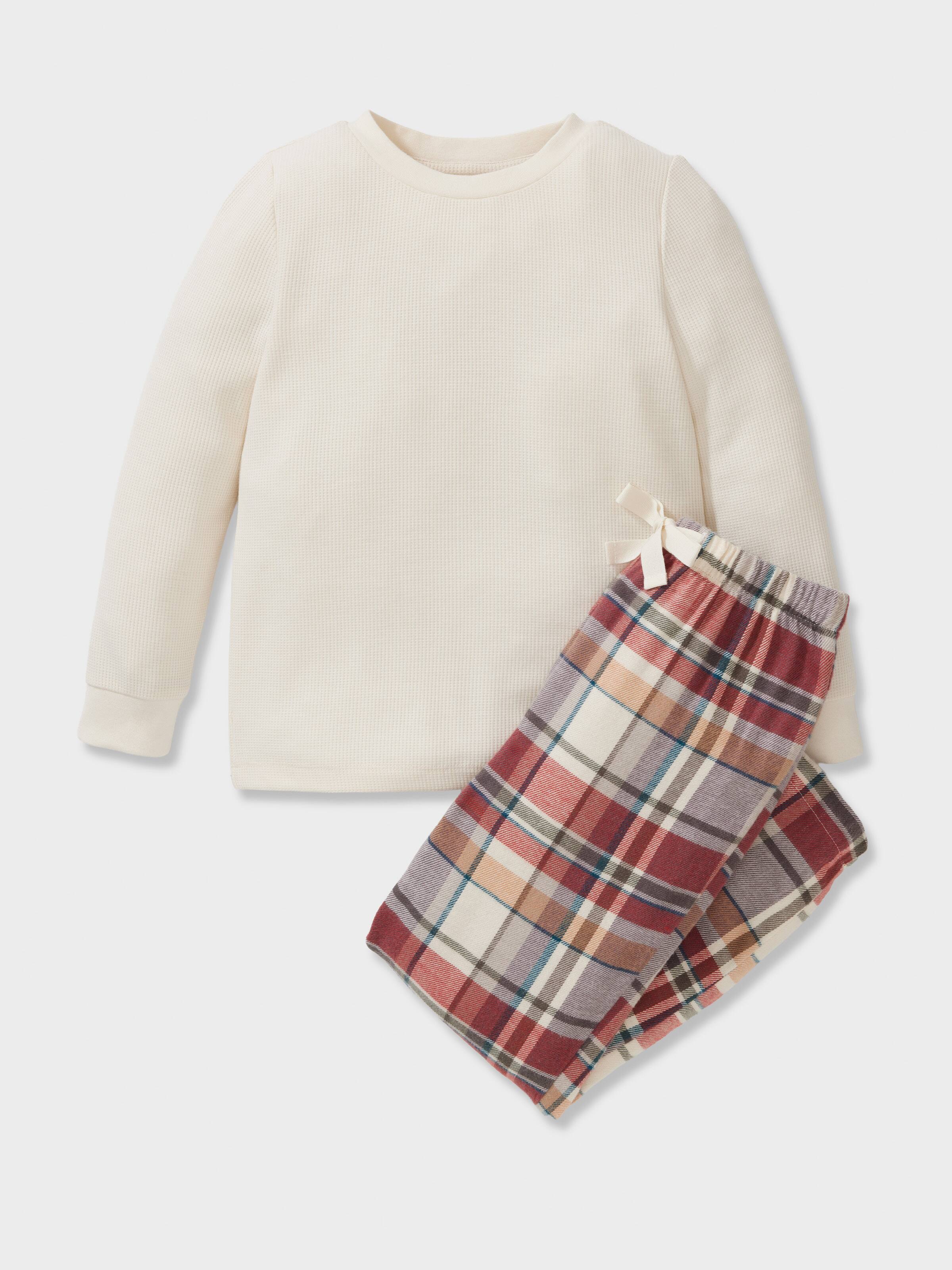 Boys Waffle Check Long Pj Set