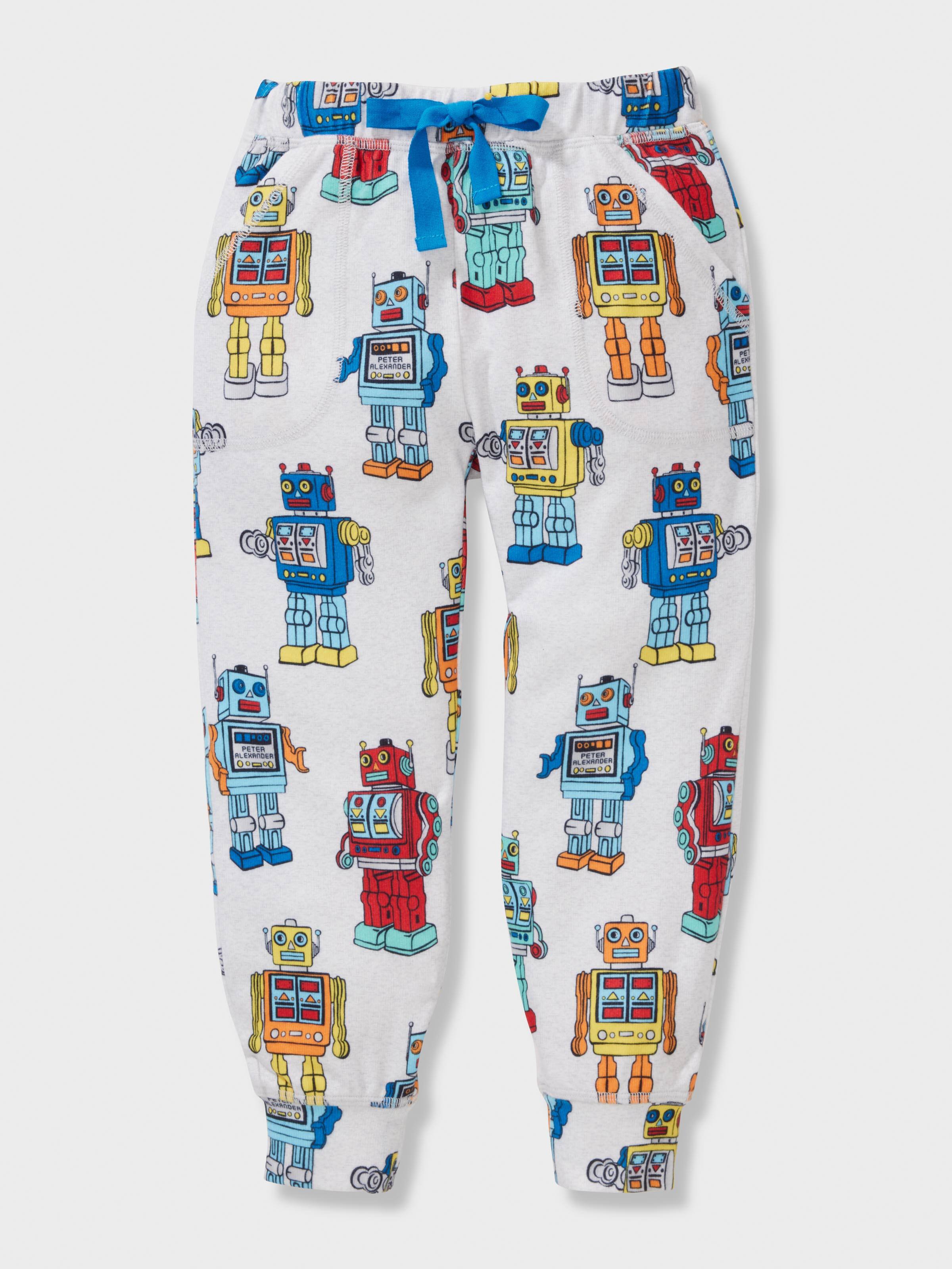 Jnr Boys Toy Robots Plush Long Pj Set