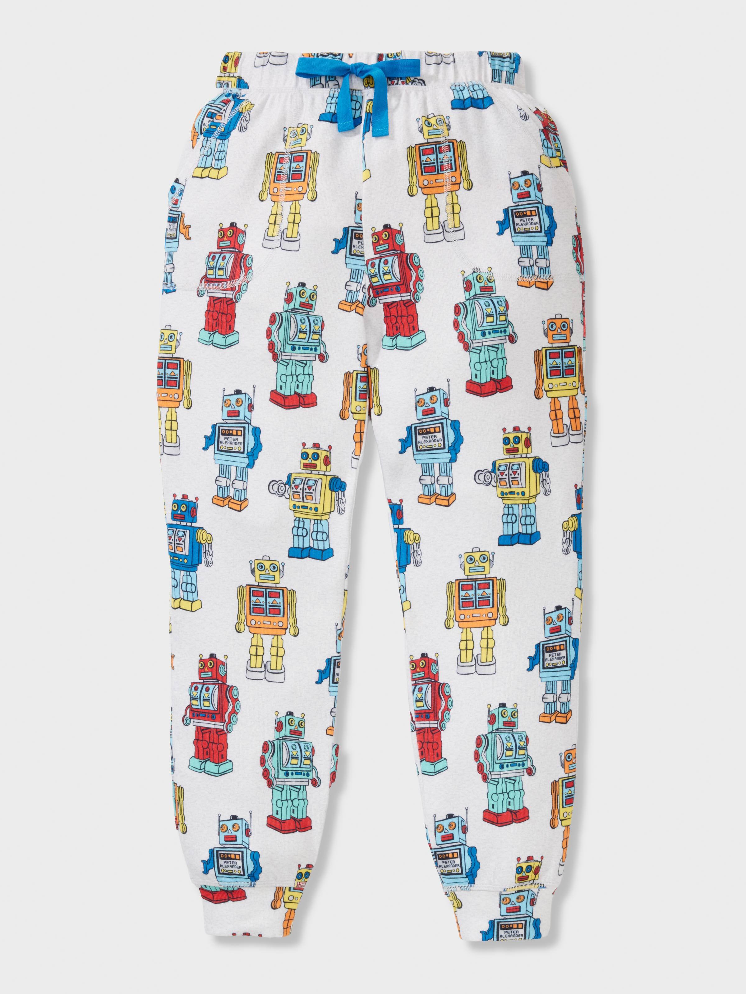 Boys Robot Toys Plush Long Pj Set