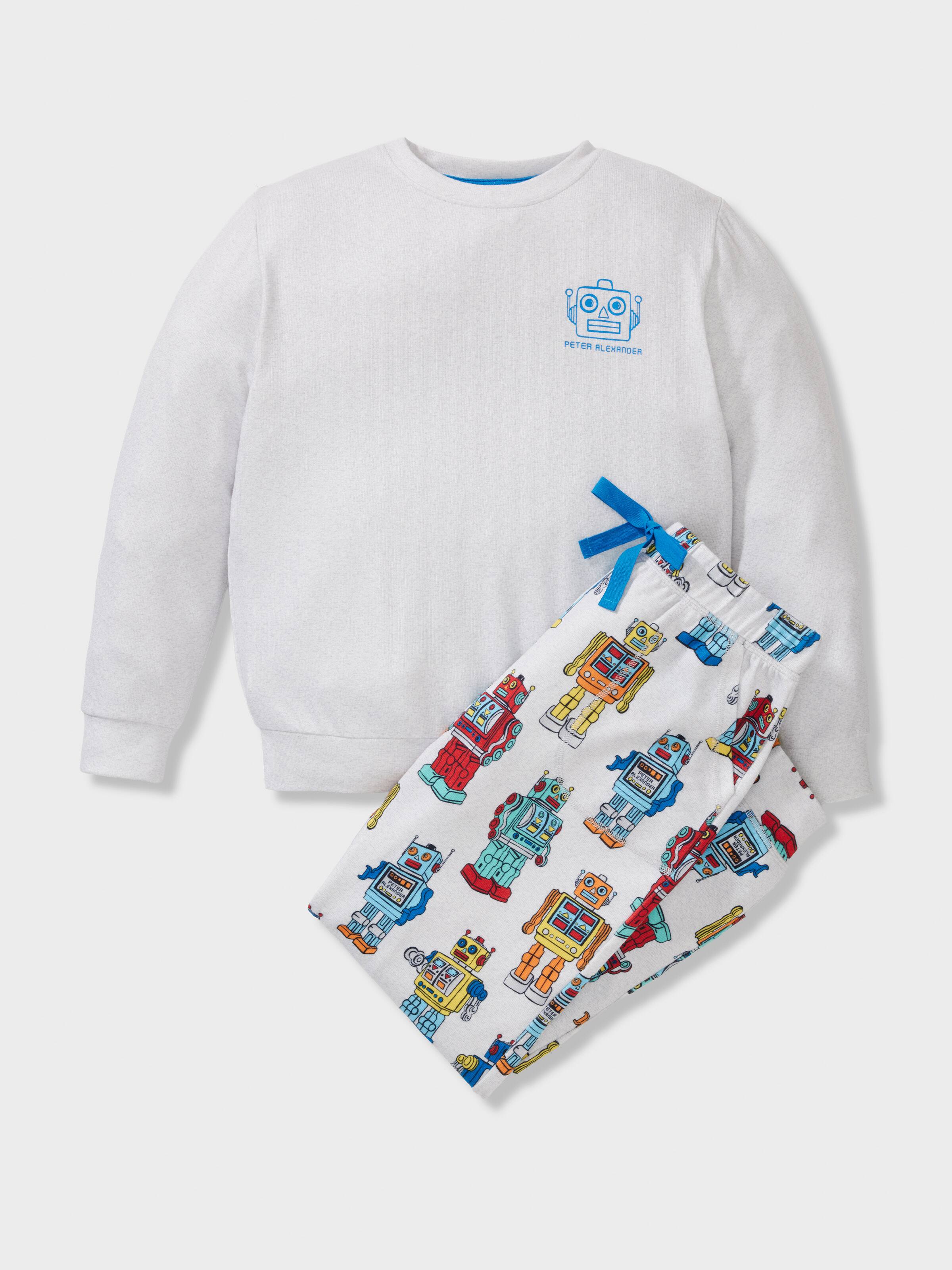Boys Robot Toys Plush Long Pj Set