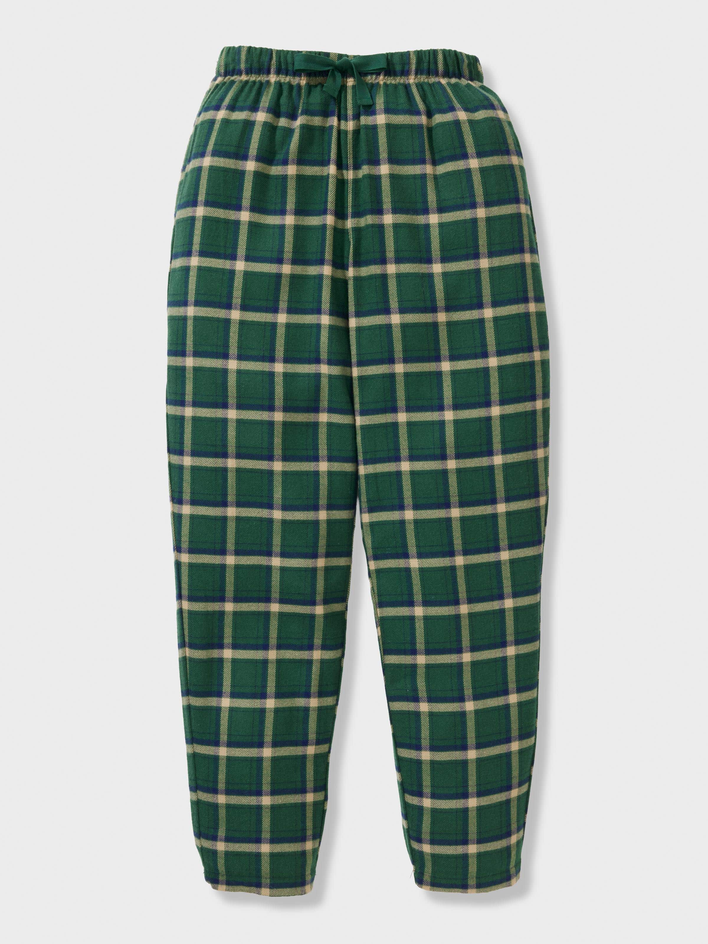 Boys Green Check Flannelette Long Pj Set