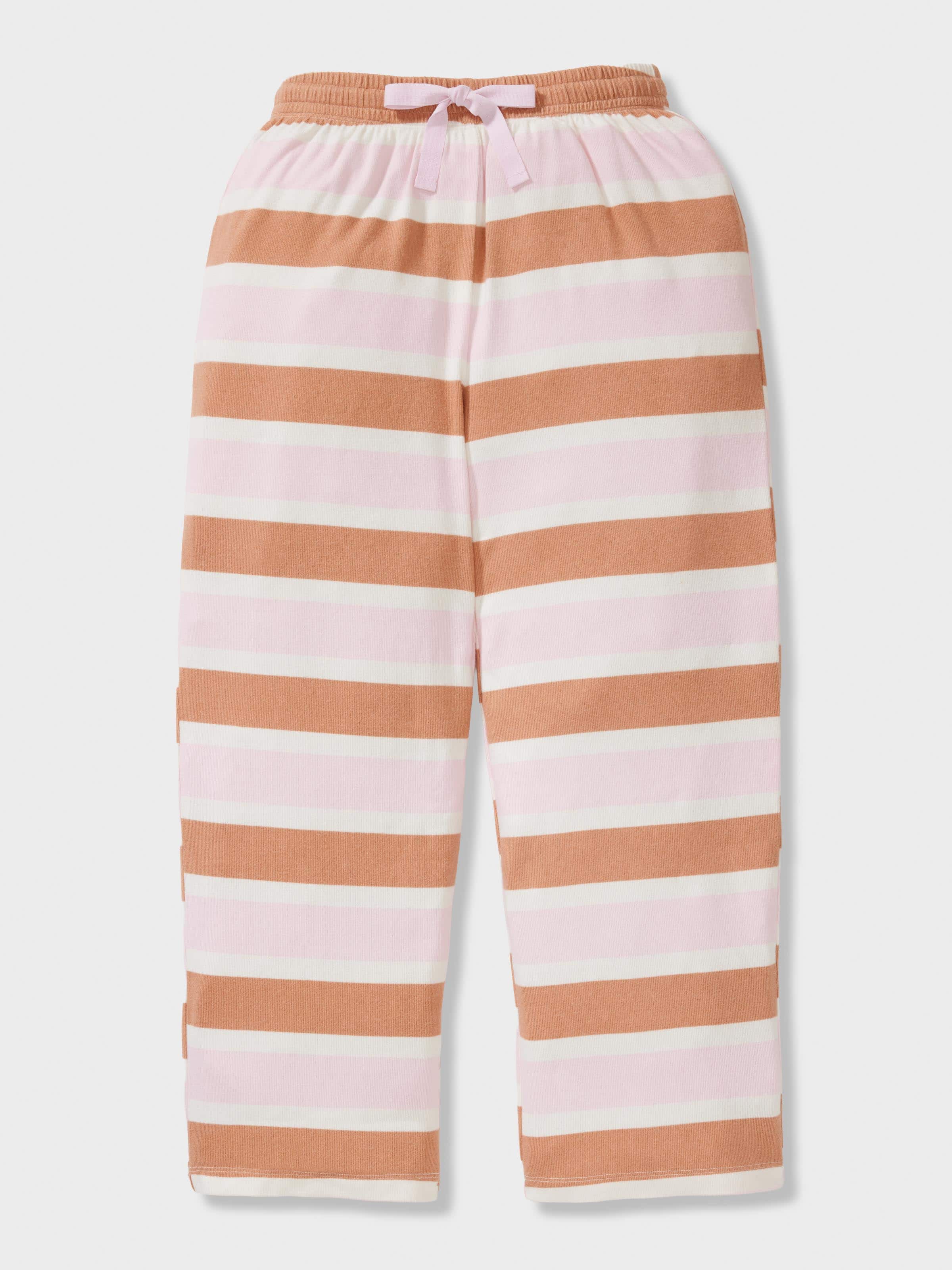 Girls Fuzzy Stripe Long Pj Set
