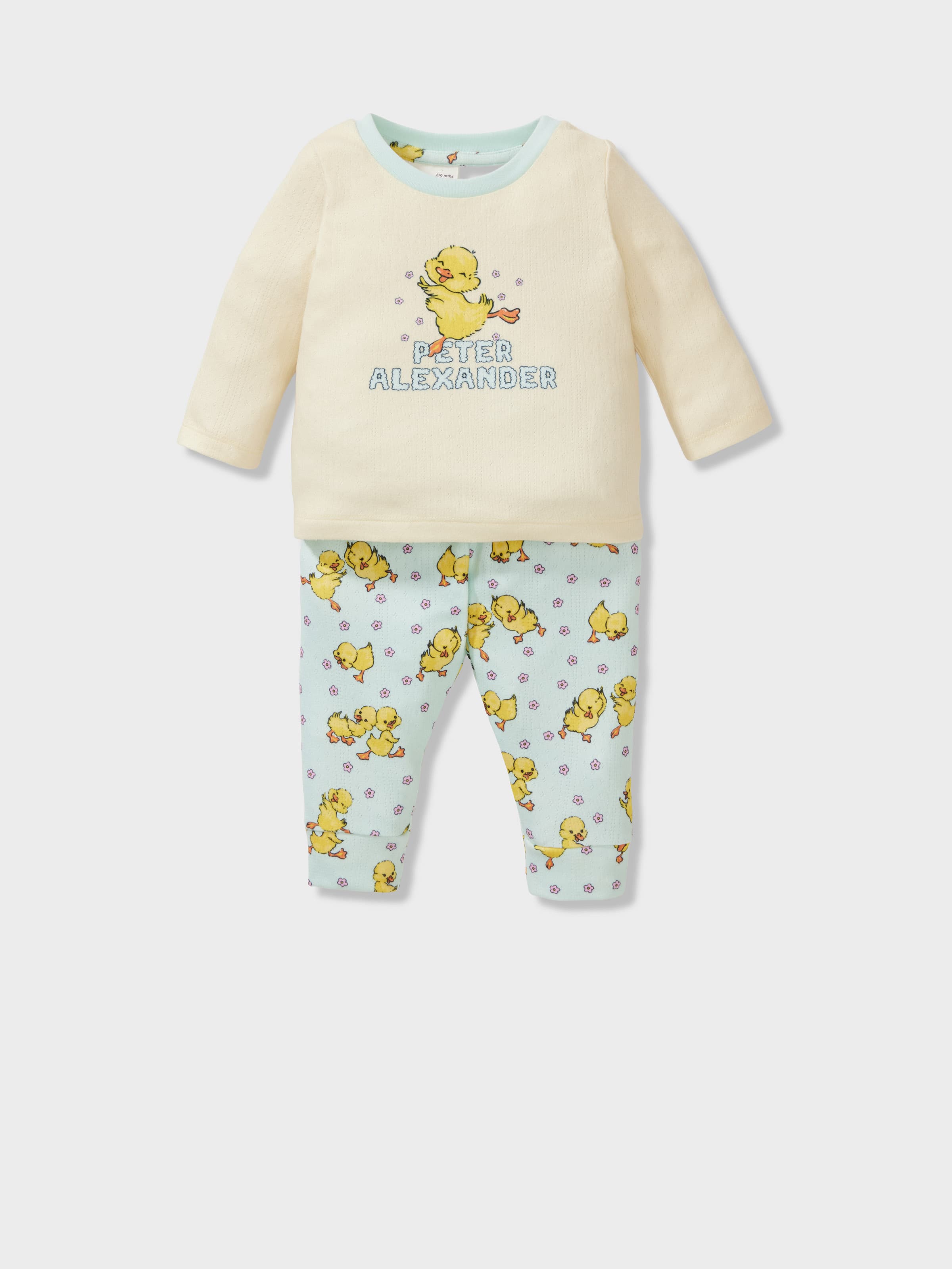 Baby Girl Duck Pointelle Long Pj Set