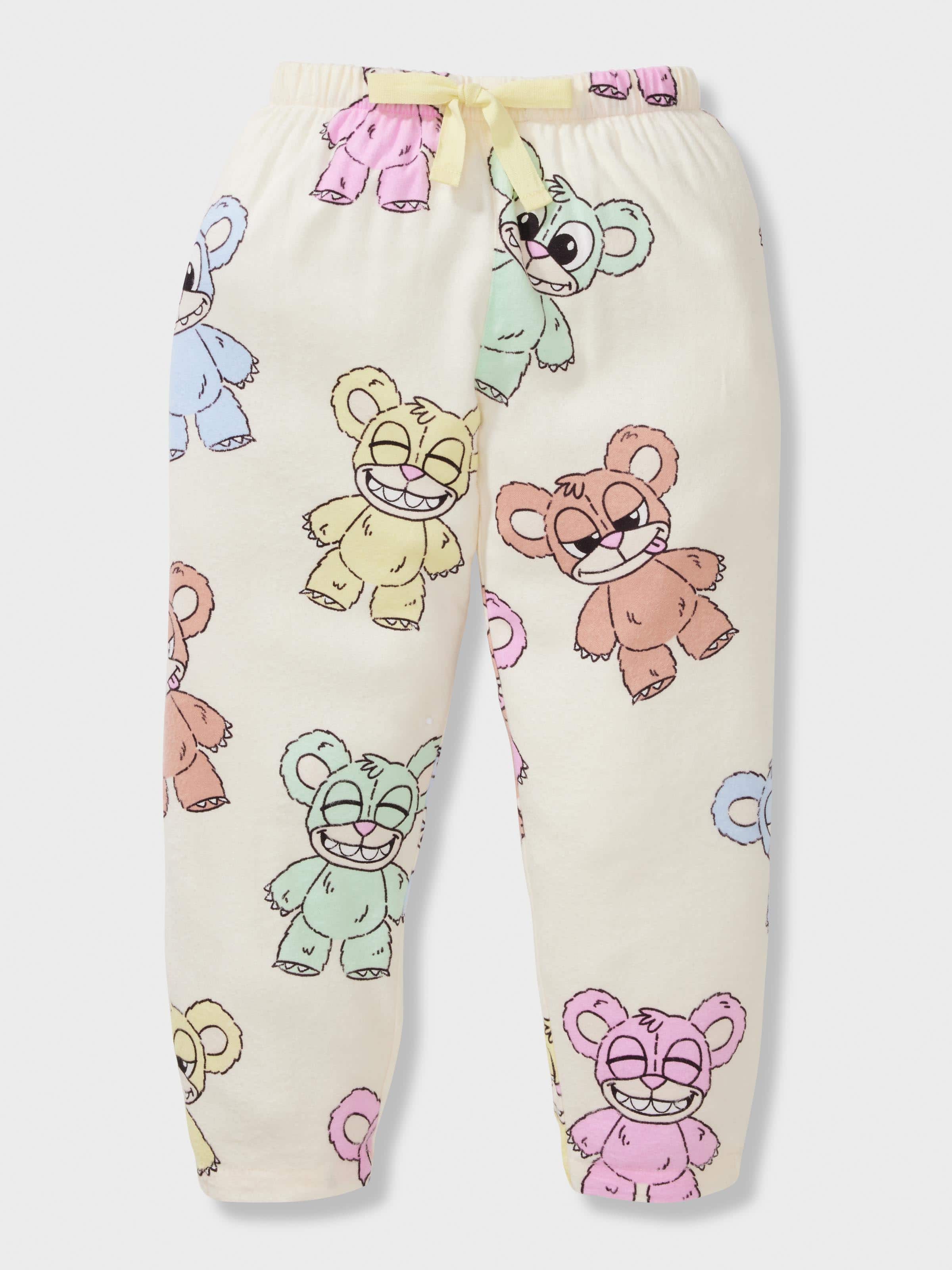 Jnr Girls Scare Bears Bamboo Flan Long Classic Pj Set