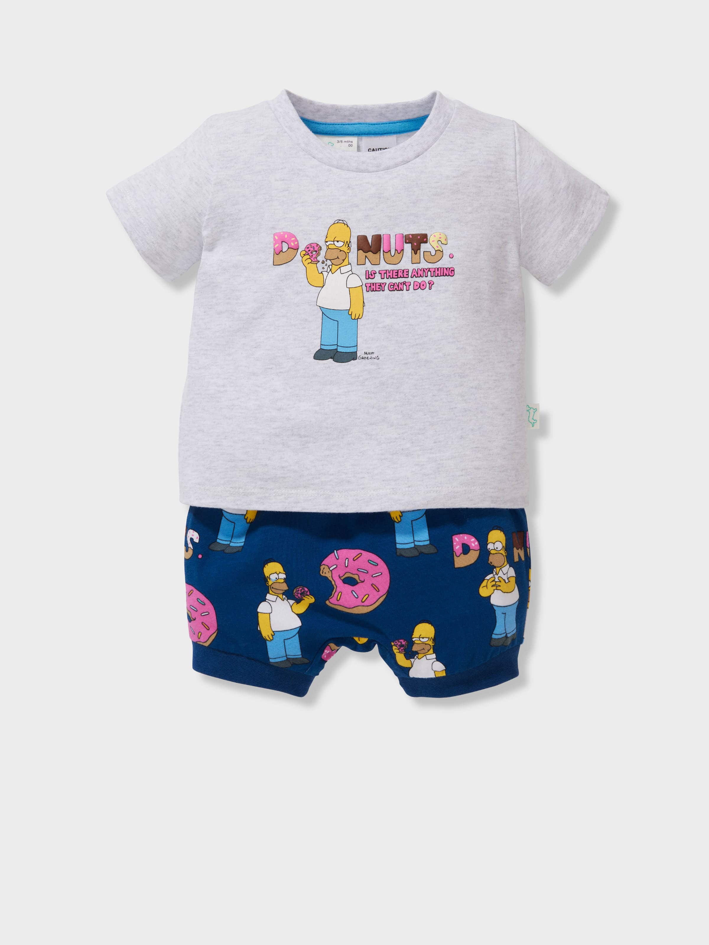 Baby The Simpsons Donuts Short Pj Set