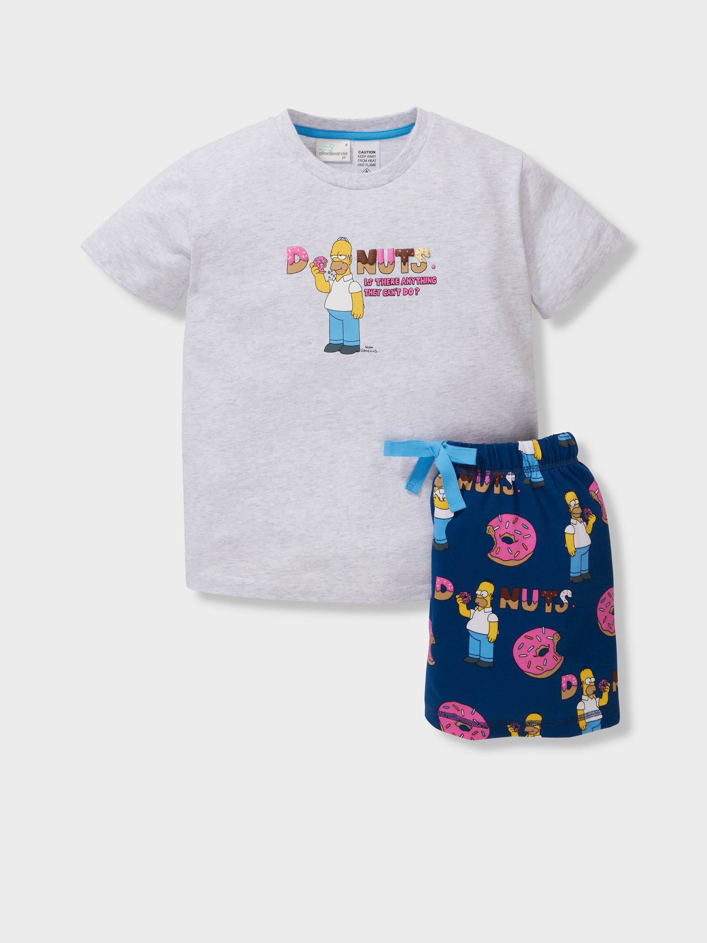 Jnr Kids The Simpsons Donuts Short Pj Set