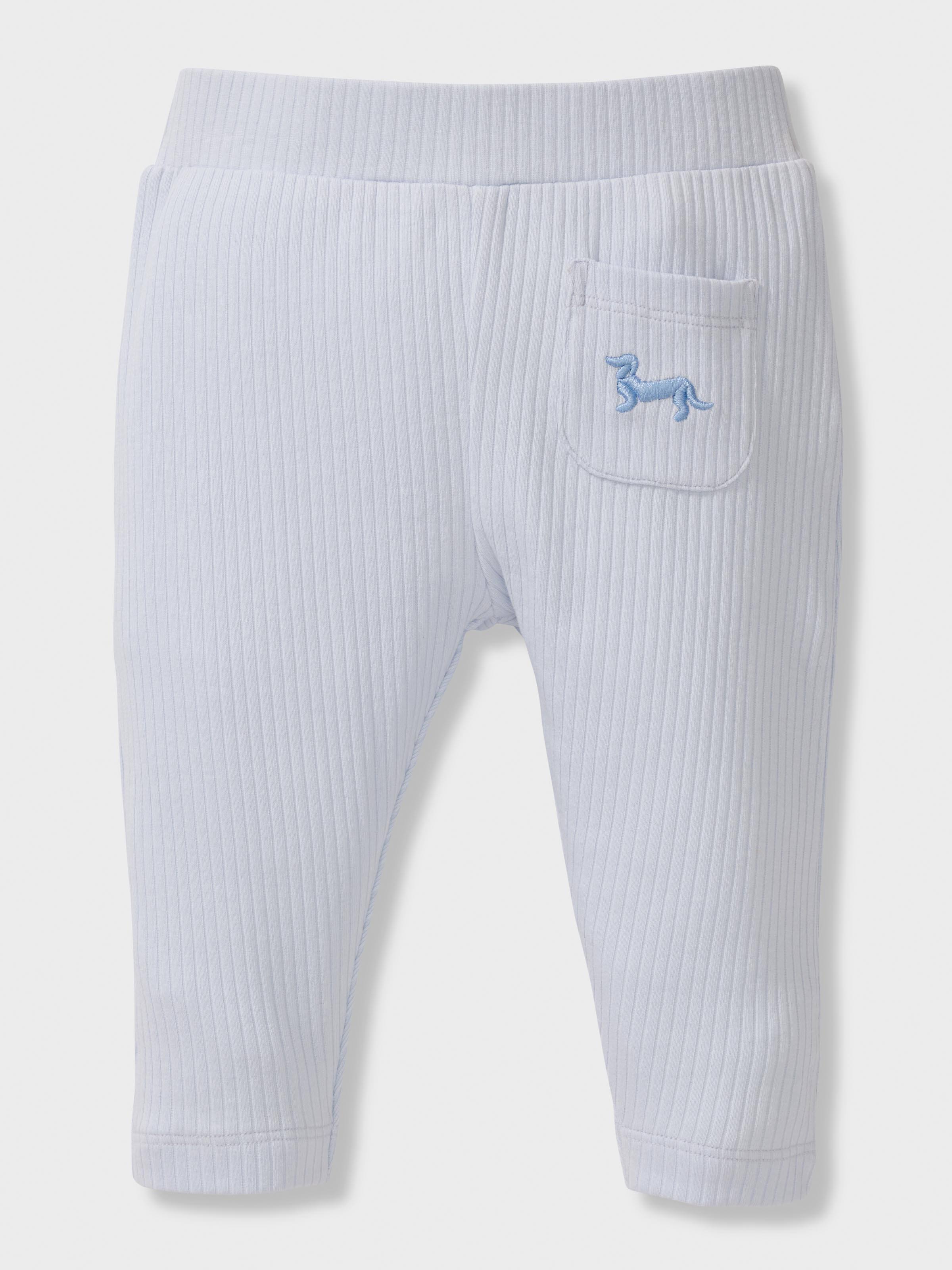 Baby Organic Blue Cotton Rib Long Pj Set