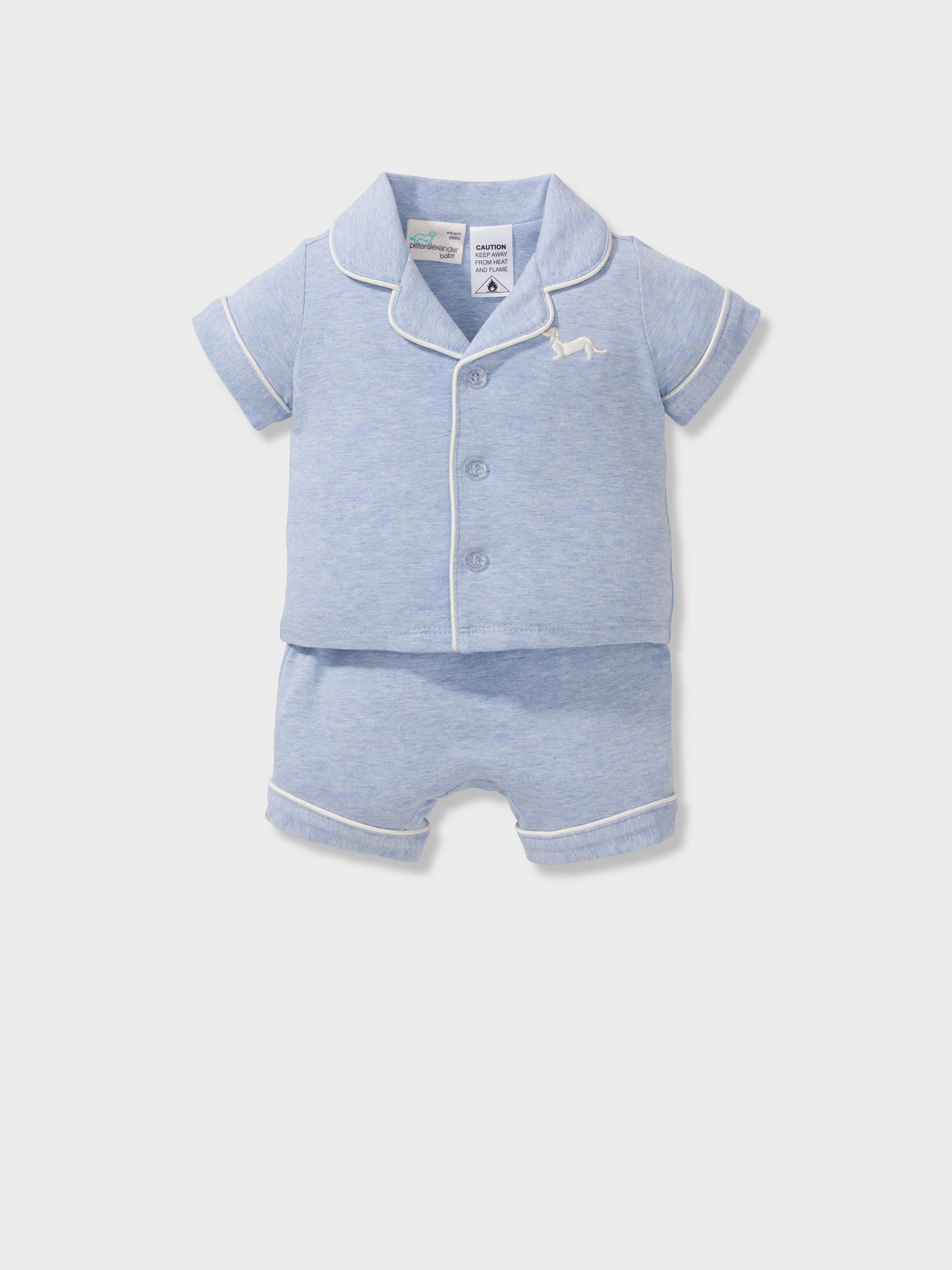 Baby Blue Bamboo Short Classic Pj Set