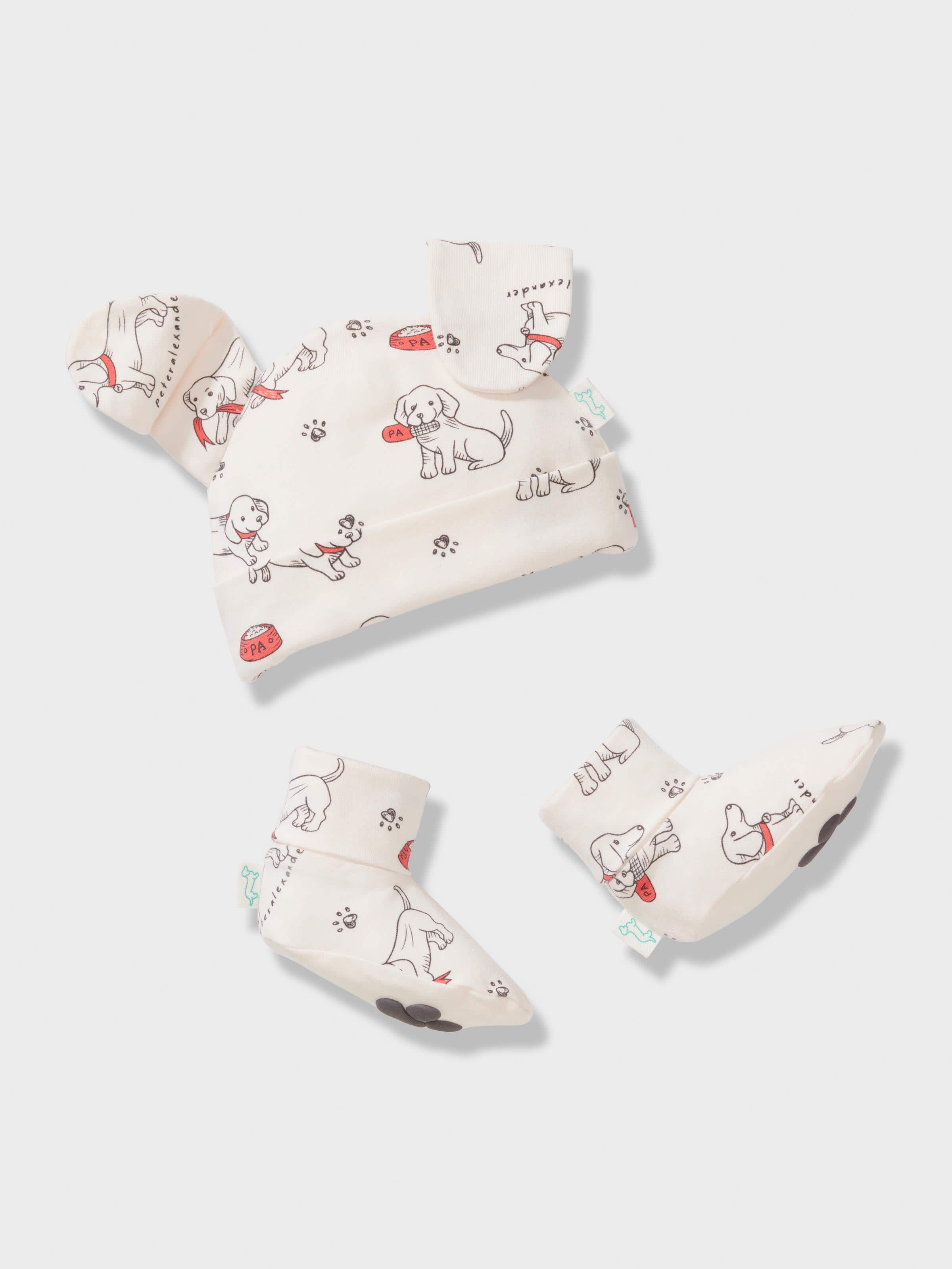Baby Organics Naughty Puppies Beanie & Booties Set