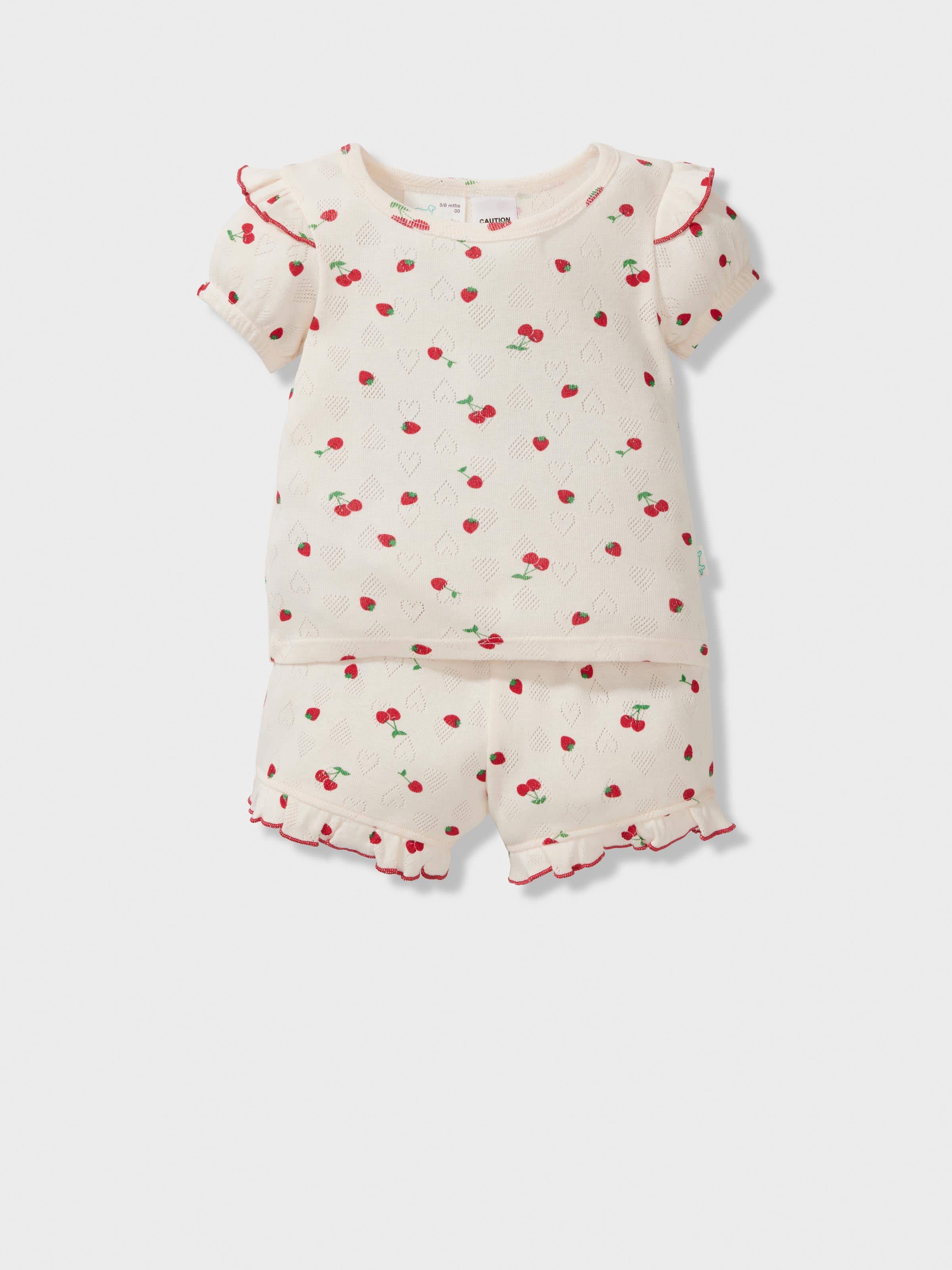 Baby Organics 100% Cotton Cherry Short Pj Set