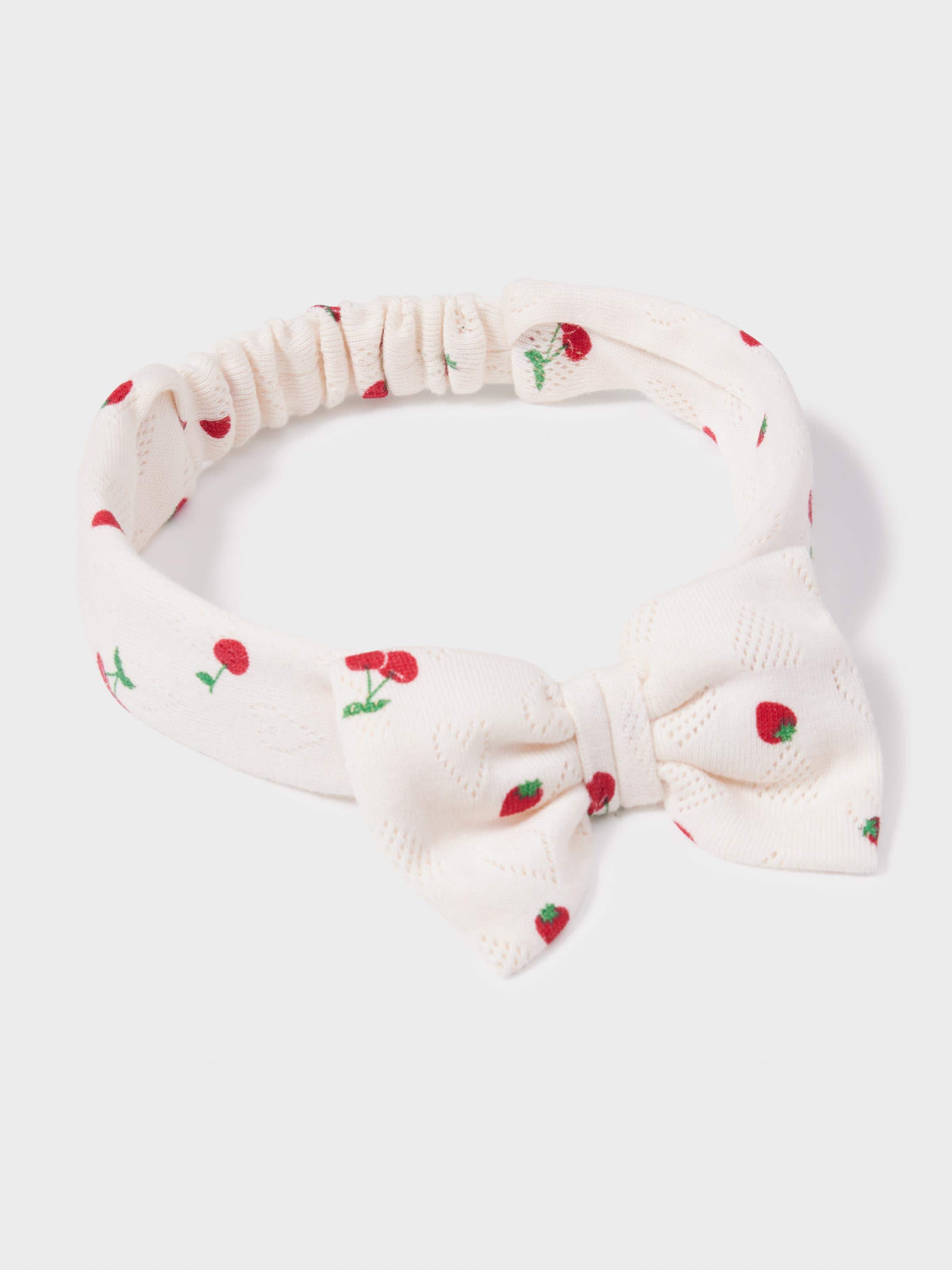 Baby Organics 100% Cotton Cherry Bow Headband