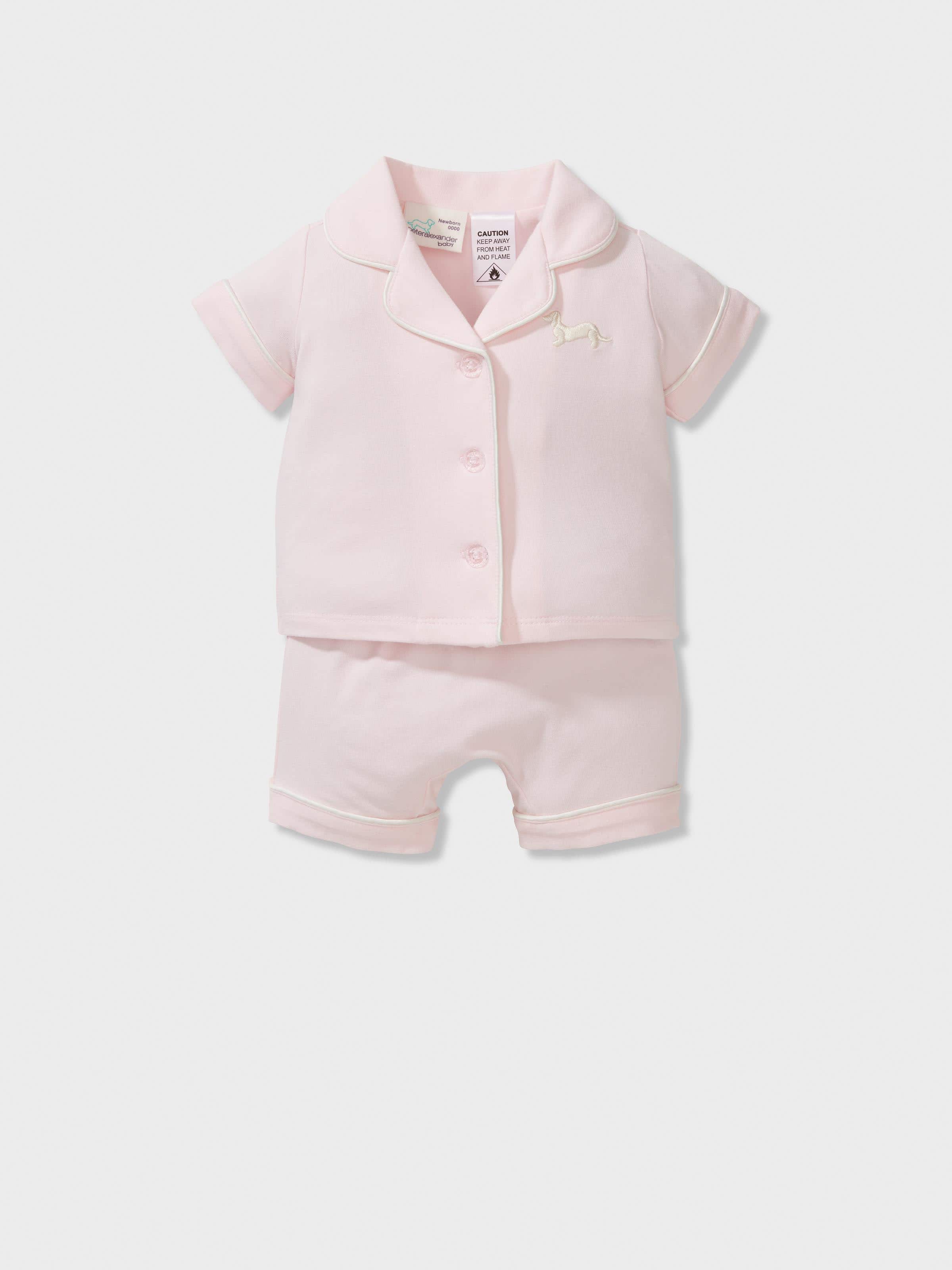 Baby Girl Pink Bamboo Classic Short Pj Set