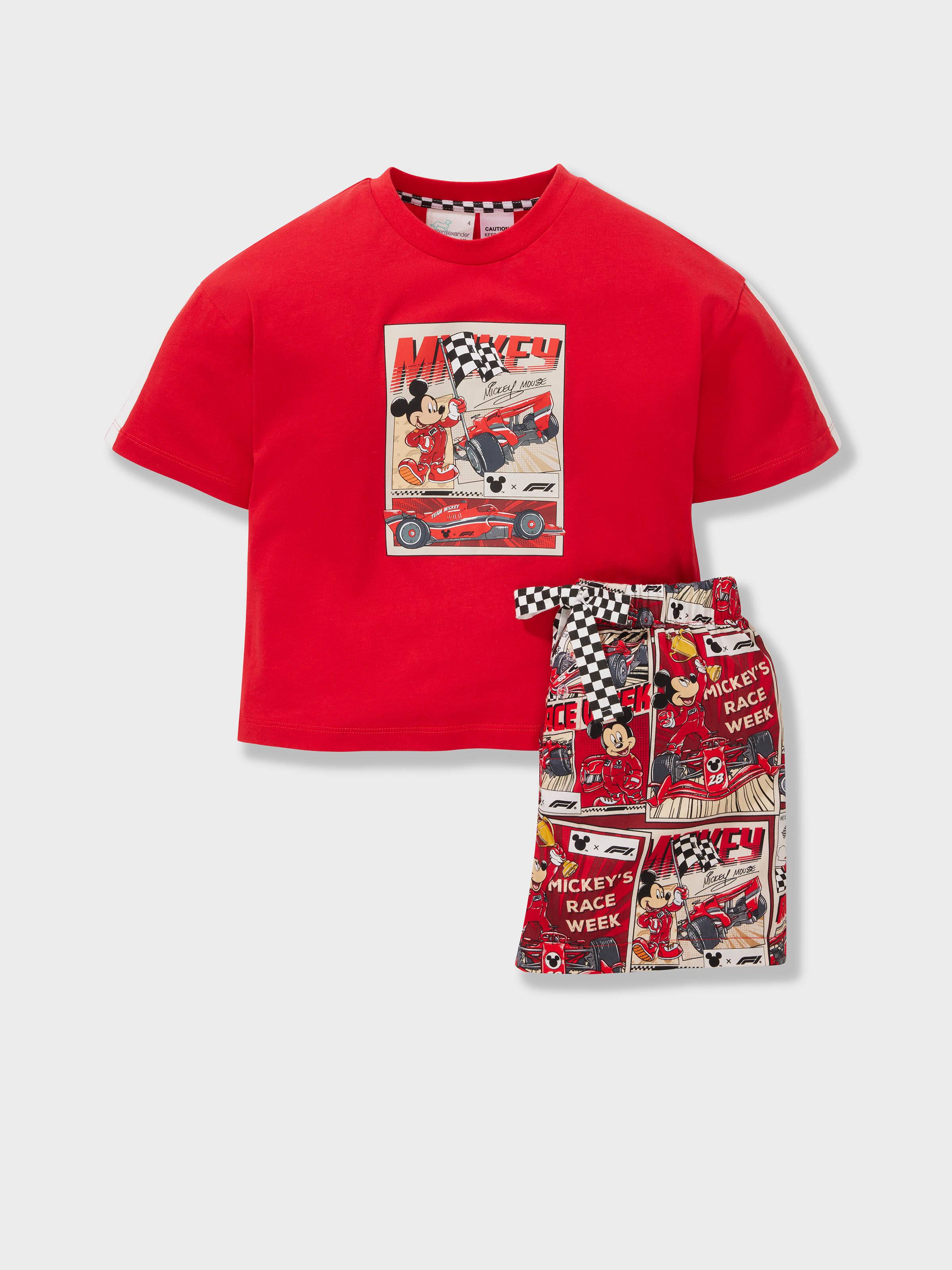 Jnr Kids F1 X Mickey 100% Cotton Short Pj Set