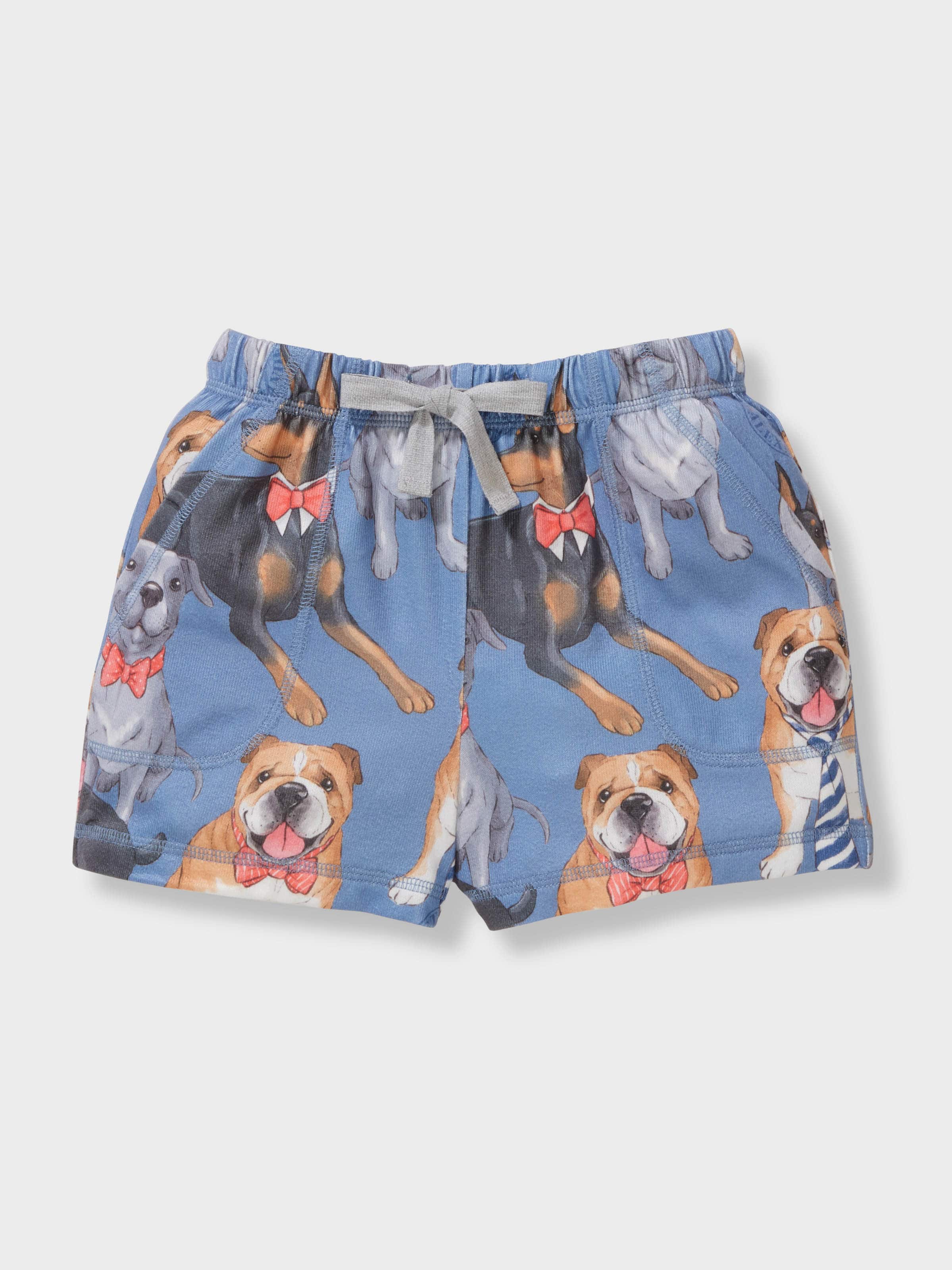 Jnr Kids Clever Dogs Plush Short Pj Set