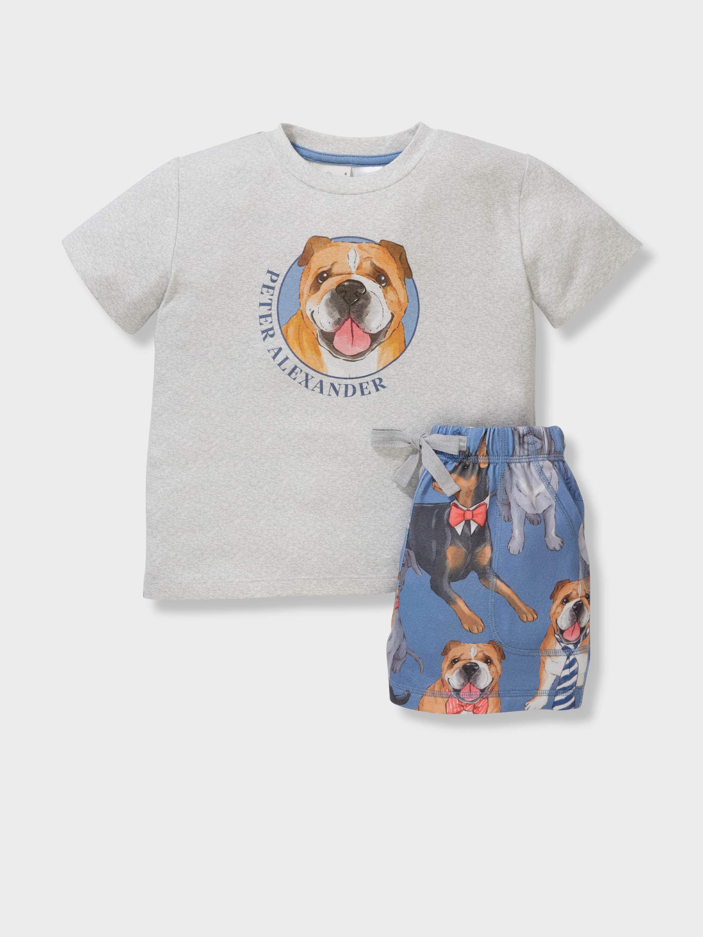 Jnr Kids Clever Dogs Plush Short Pj Set