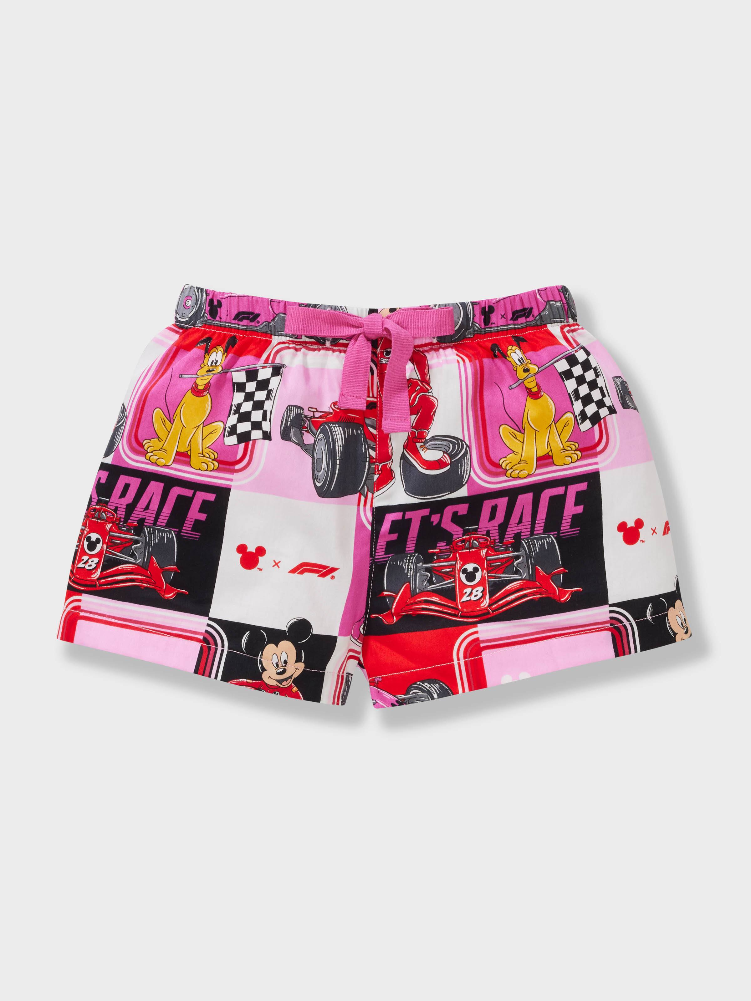 Jnr Girls F1 X Mickey Team Minnie 100% Cotton Short Pj Set