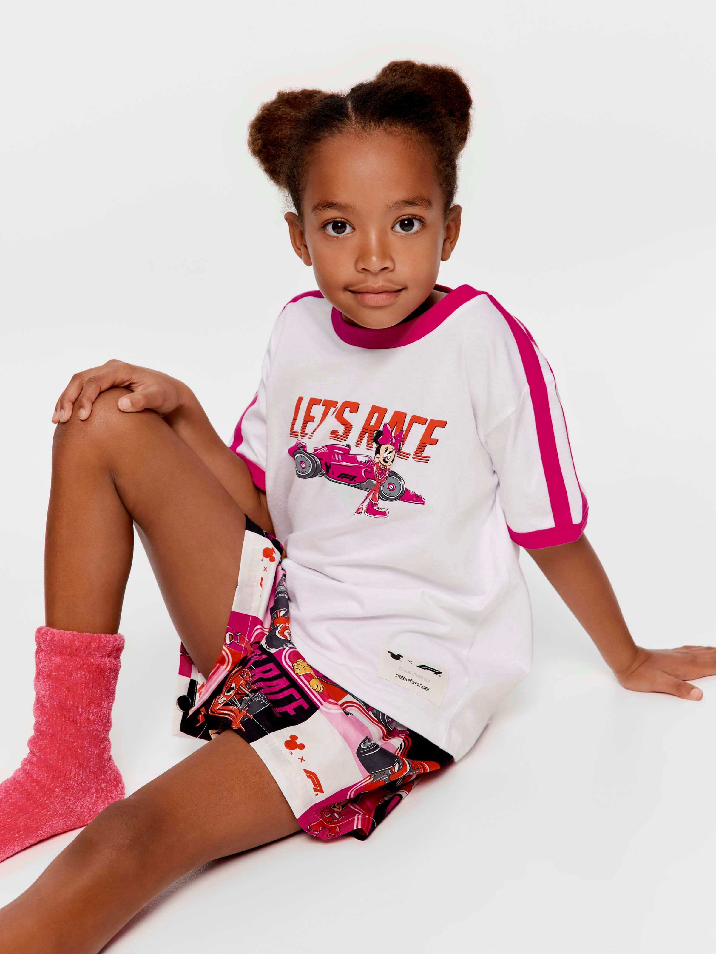 Girls F1 X Mickey Team Minnie 100% Cotton Short Pj Set