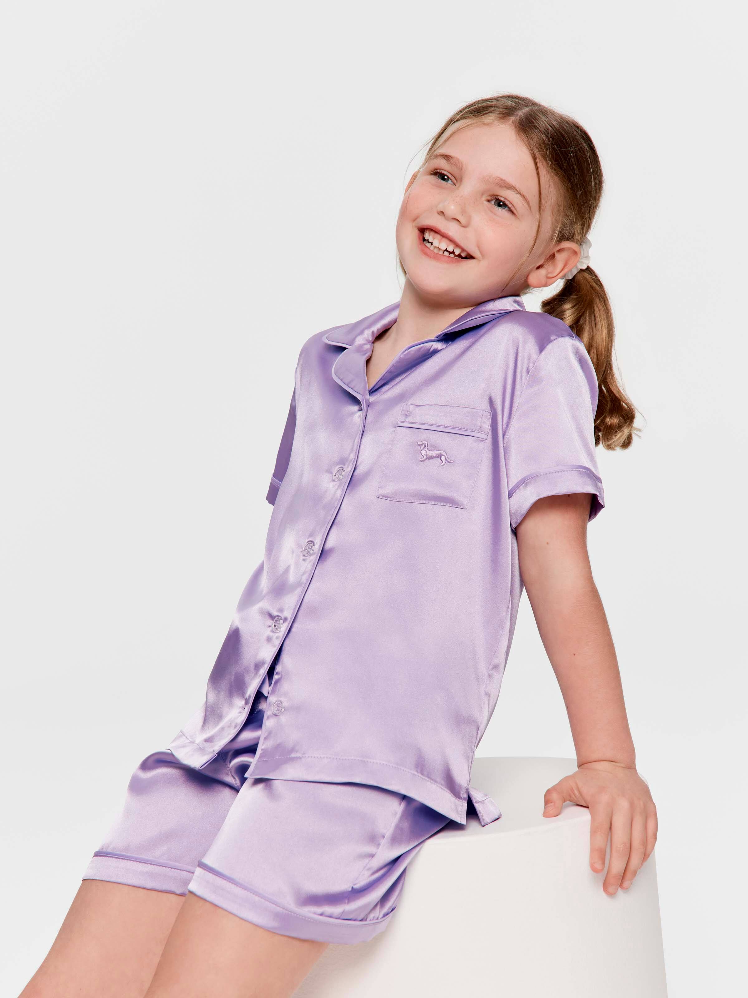 Jnr Girls Iris Satin Classic Shortie Pj Set