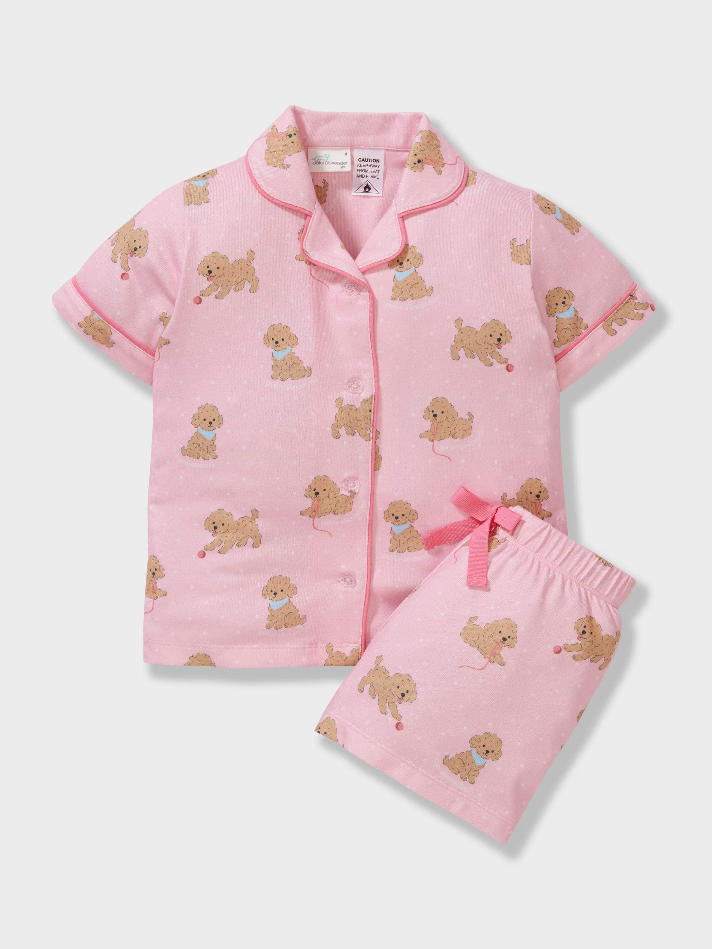 Girls Puppy Spots Plush Short Classic Pj Set