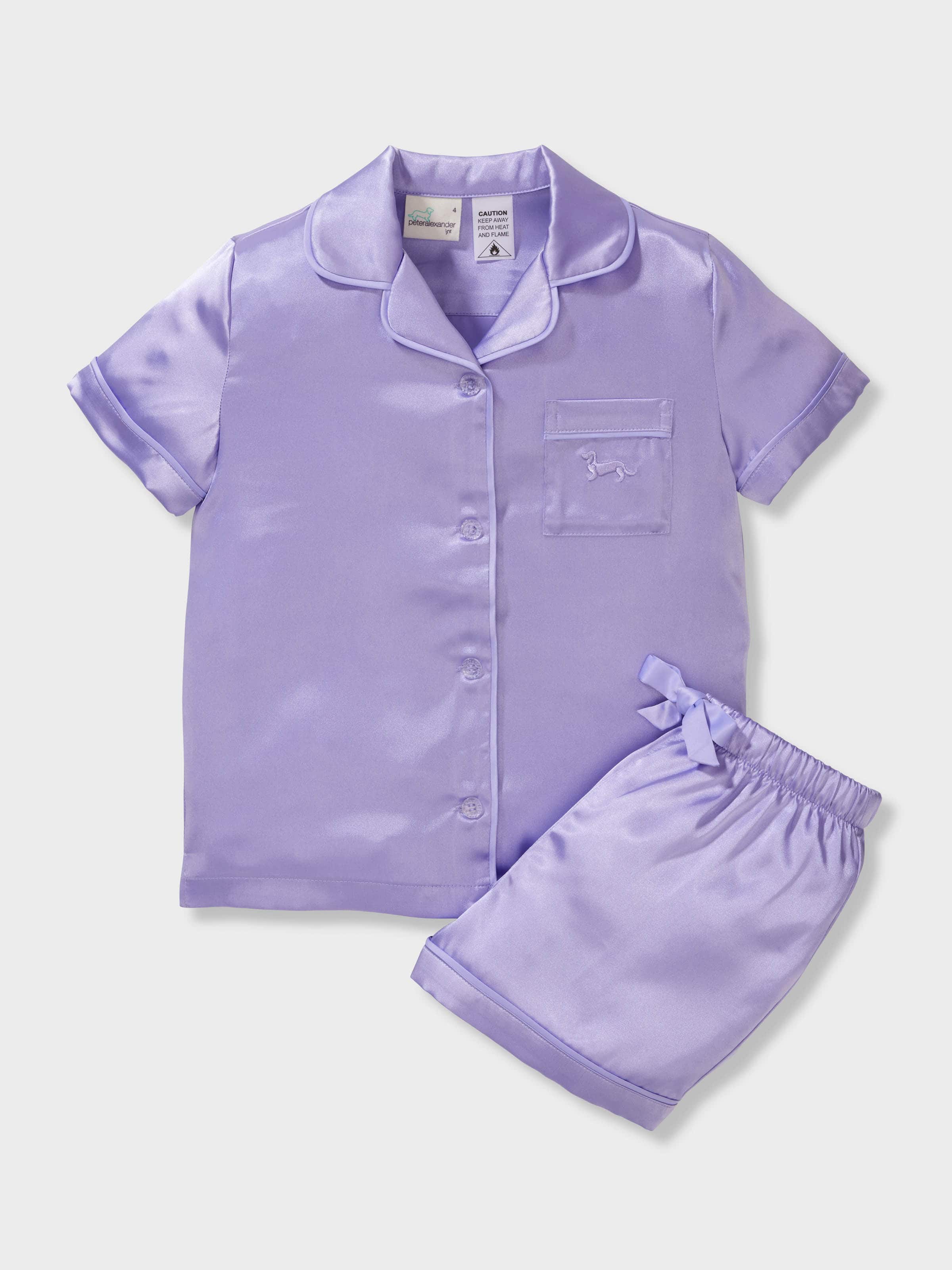 Girls Iris Satin Classic Shortie Pj Set