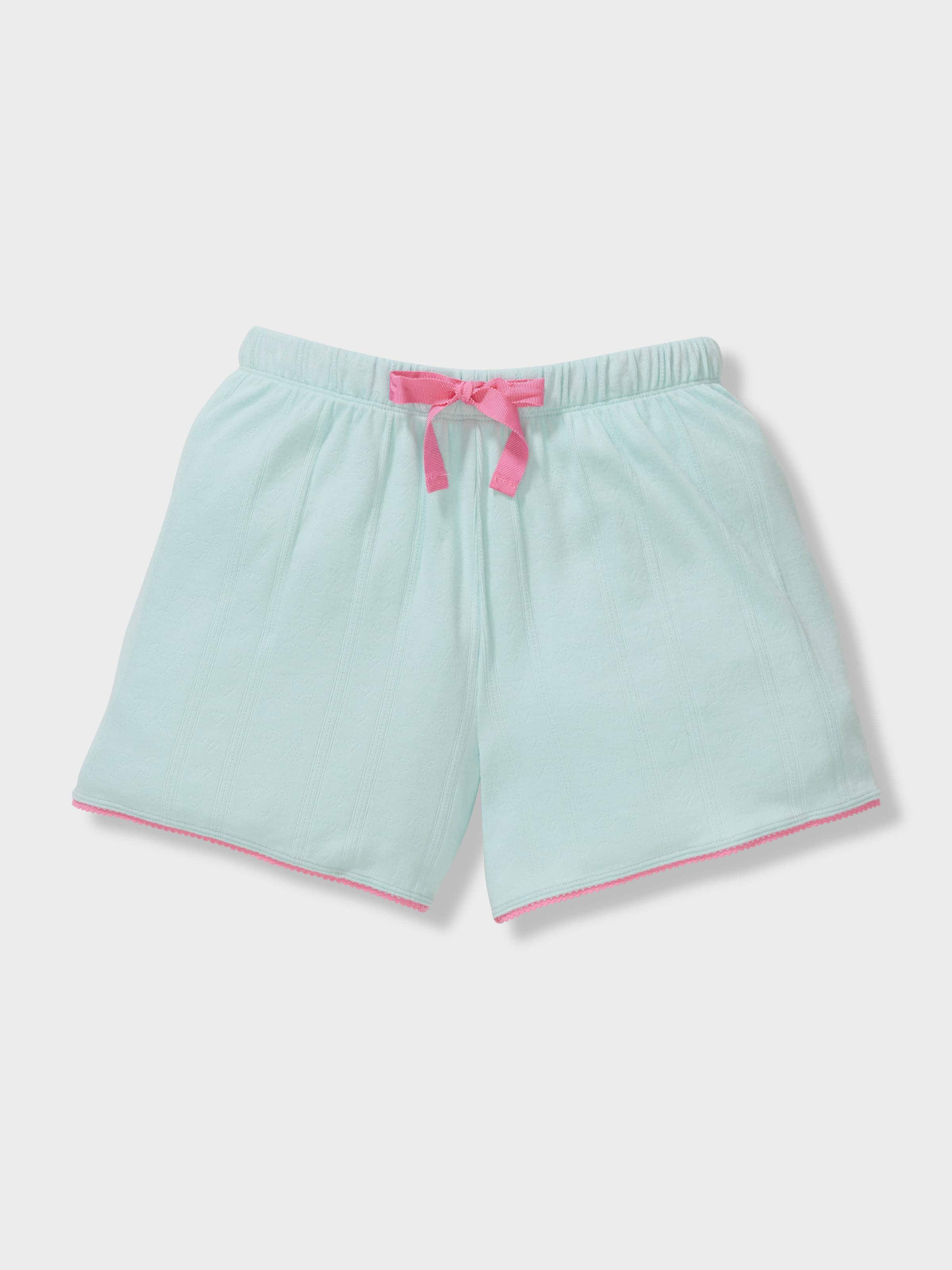 Girls Pointelle Logo Knit Short Pj Set