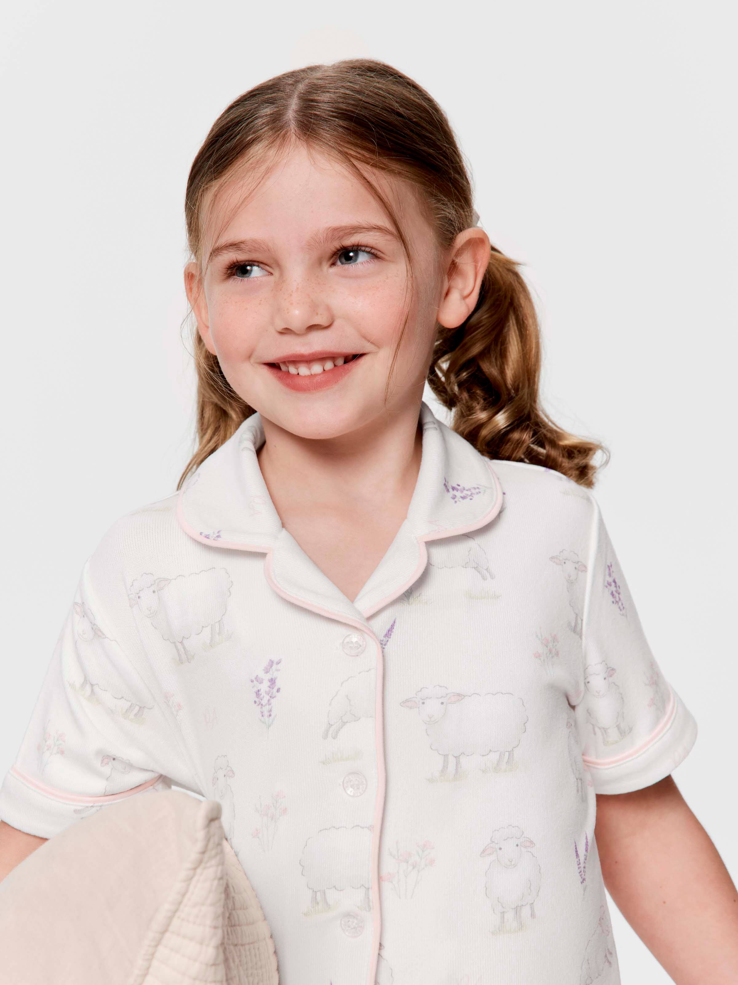 Jnr Girls Sheep Plush Classic Short Pj Set