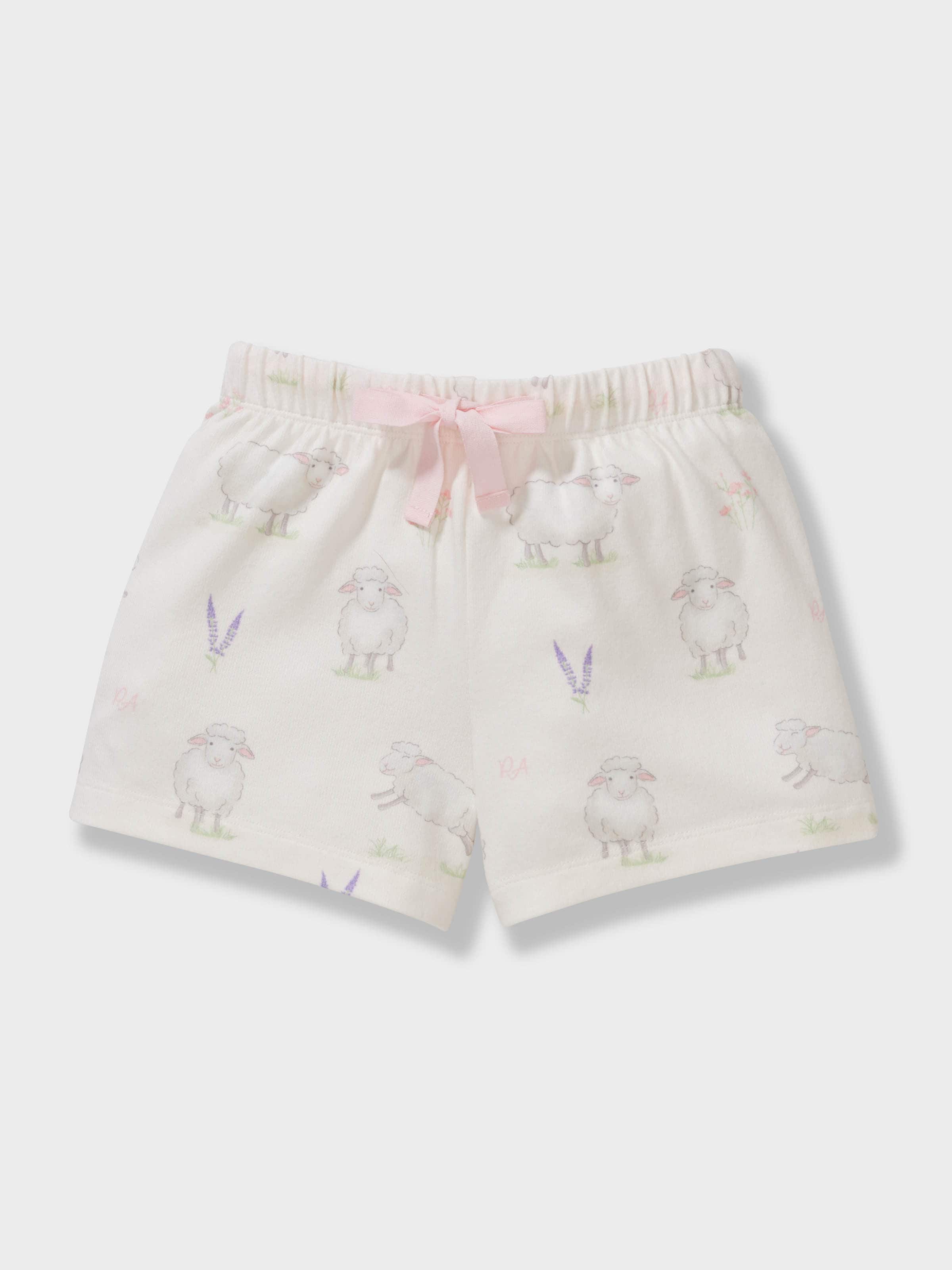 Girls Sheep Plush Classic Short Pj Set