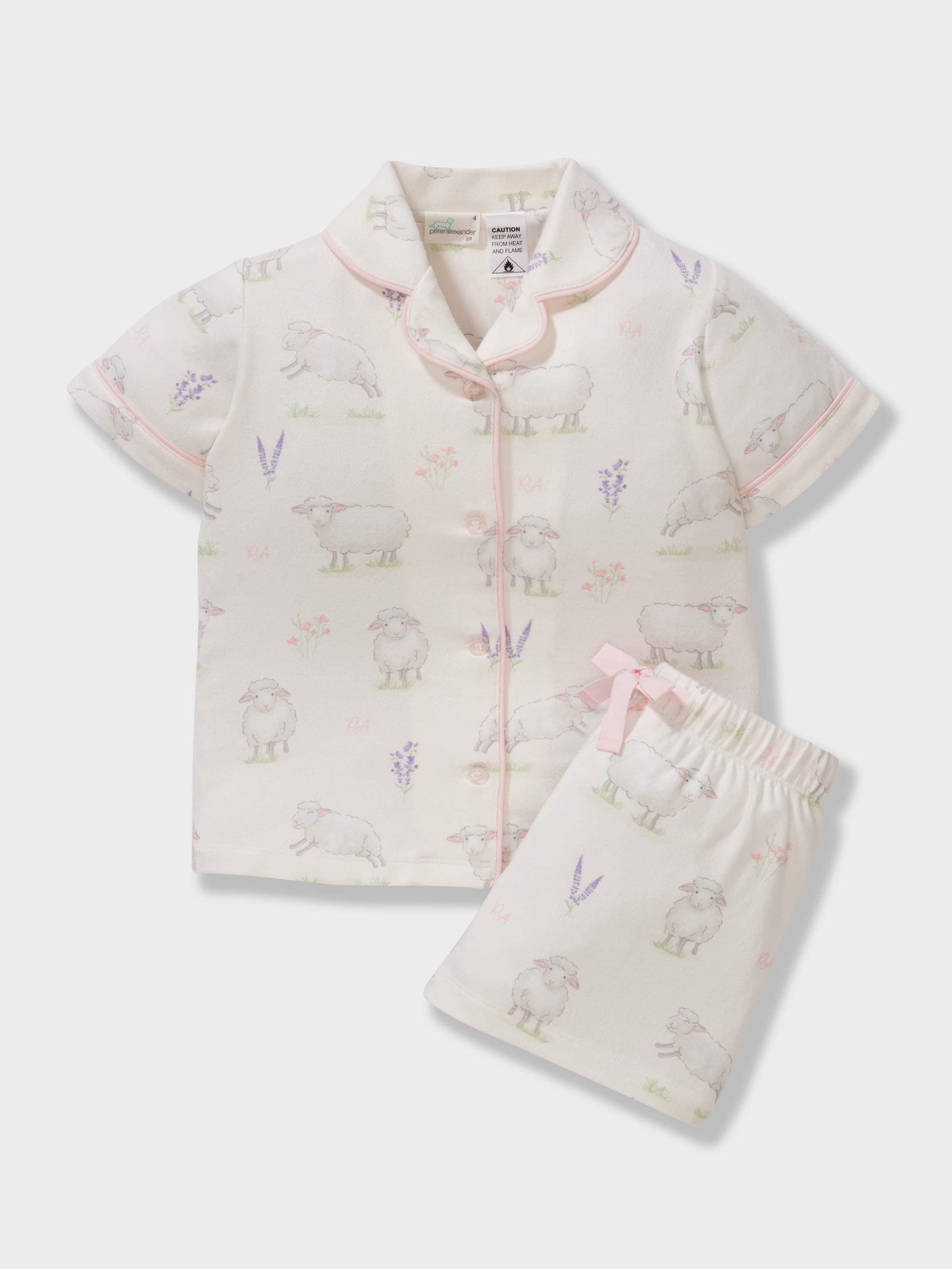 Girls Sheep Plush Classic Short Pj Set