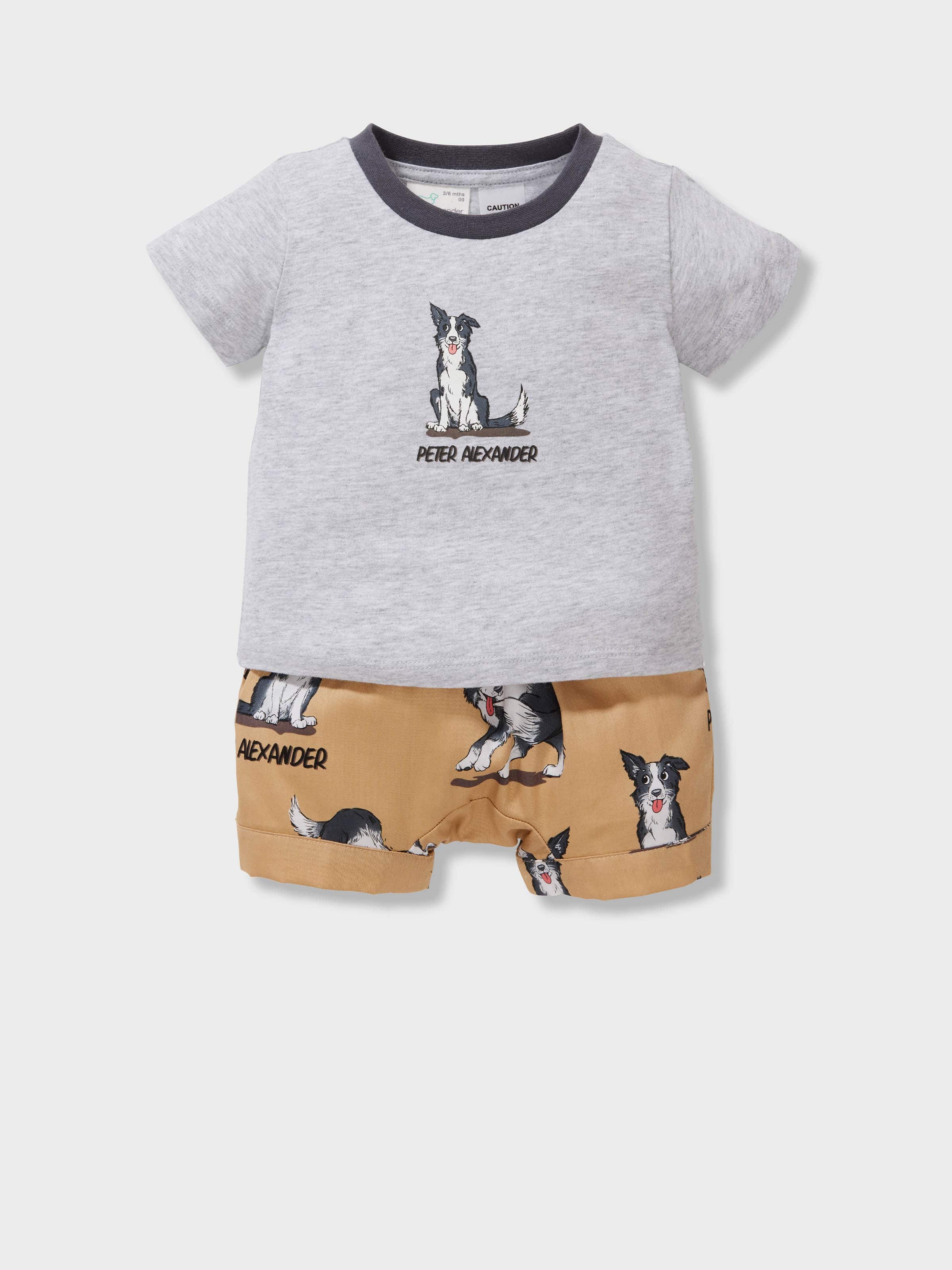 Baby 100% Cotton Border Collie Short Pj Set