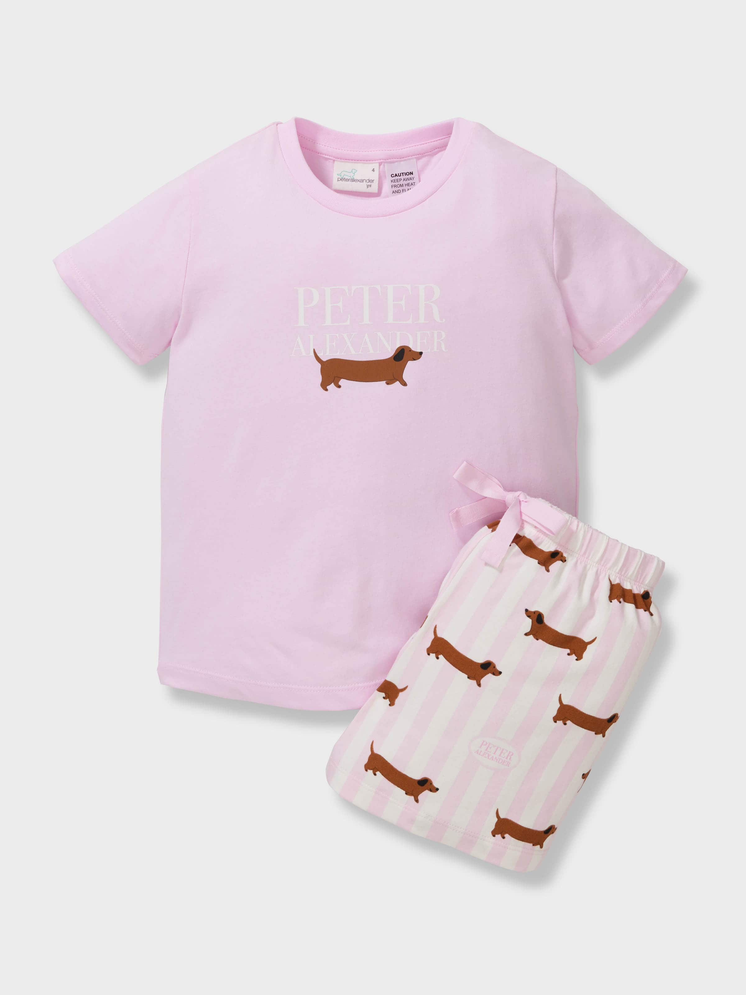 Girls Pink Penny Short Pj Set