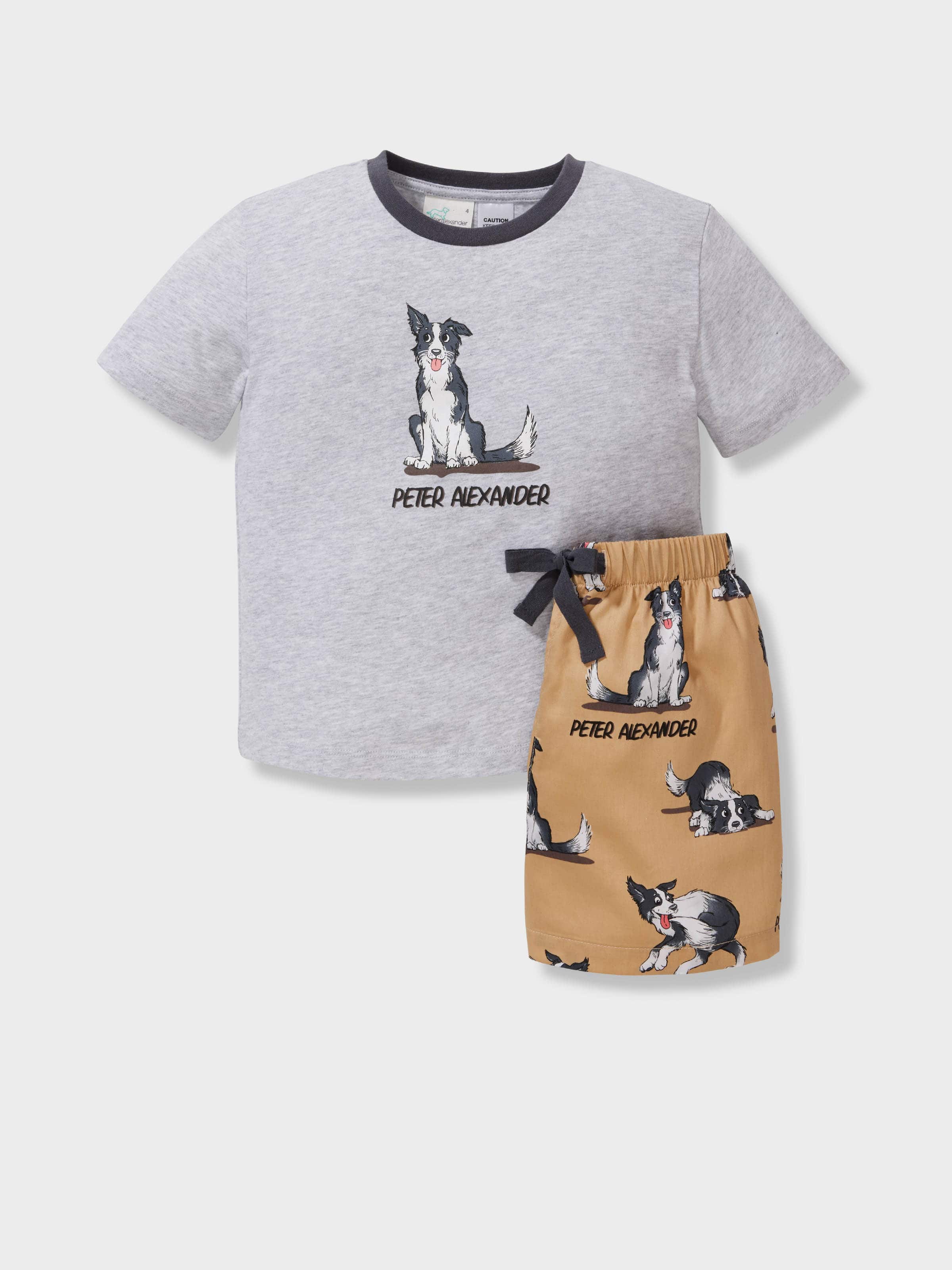 Jnr Boys 100% Cotton Border Collie Short Pj Set